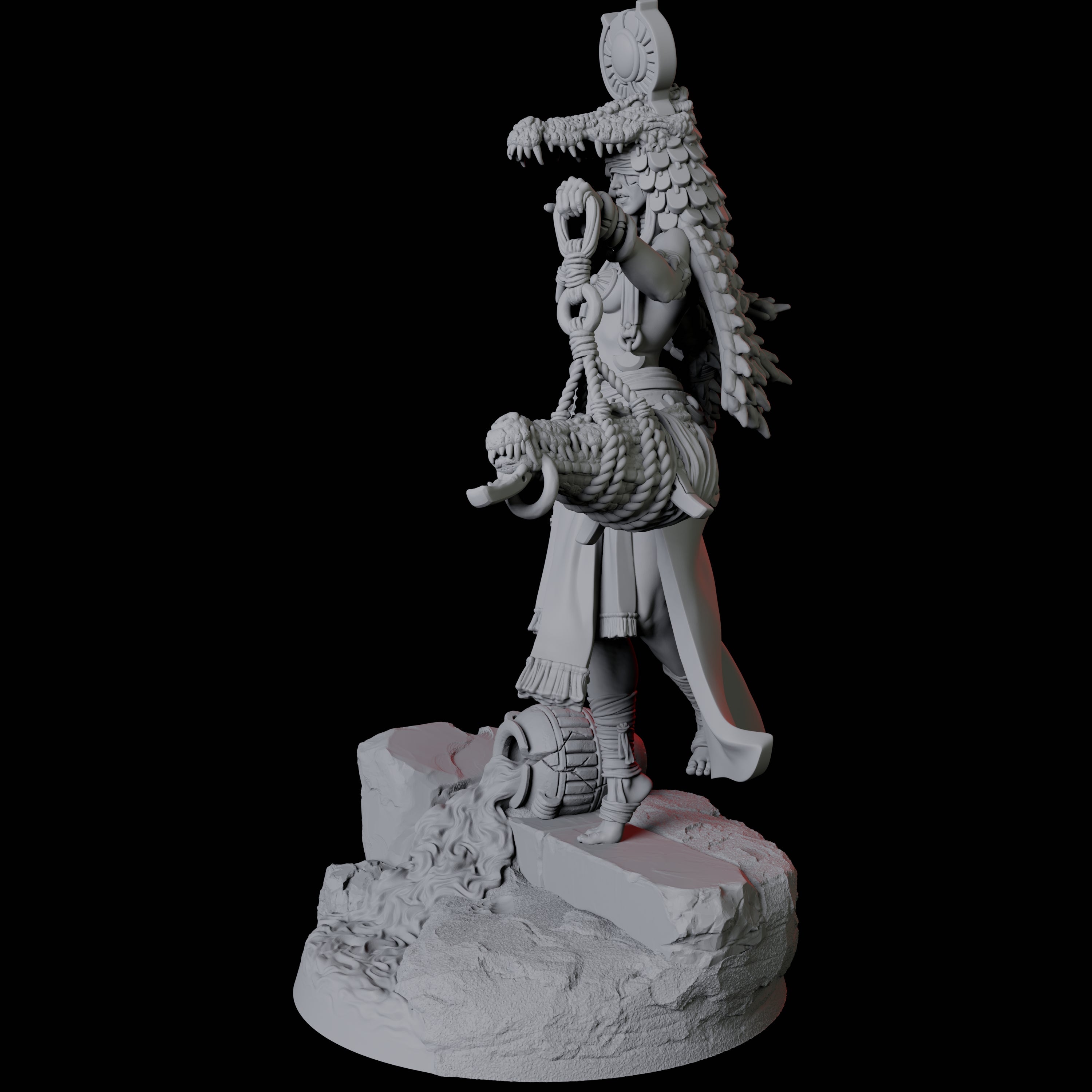 Crocodile Worshipping Priestess C Miniature for Dungeons and Dragons, Pathfinder or other TTRPGs