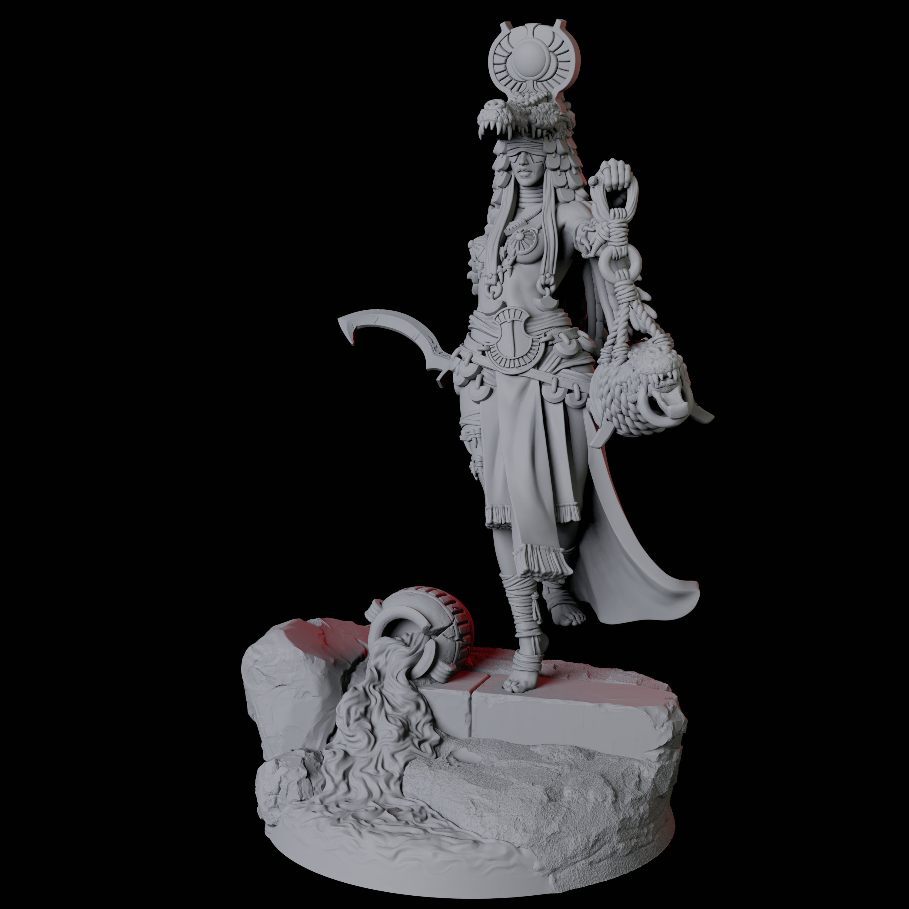 Crocodile Worshipping Priestess C Miniature for Dungeons and Dragons, Pathfinder or other TTRPGs