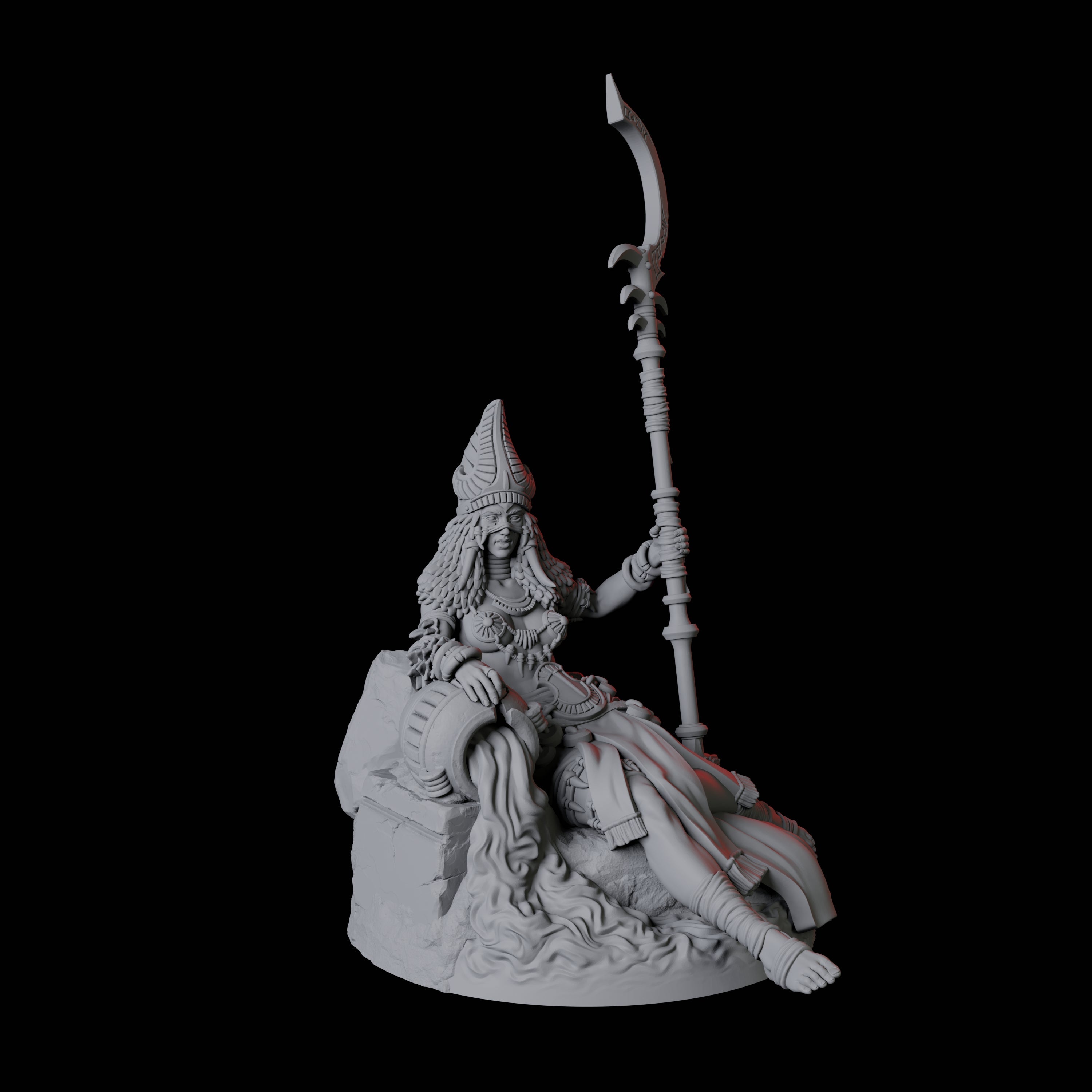 Crocodile Worshipping Priestess D Miniature for Dungeons and Dragons, Pathfinder or other TTRPGs