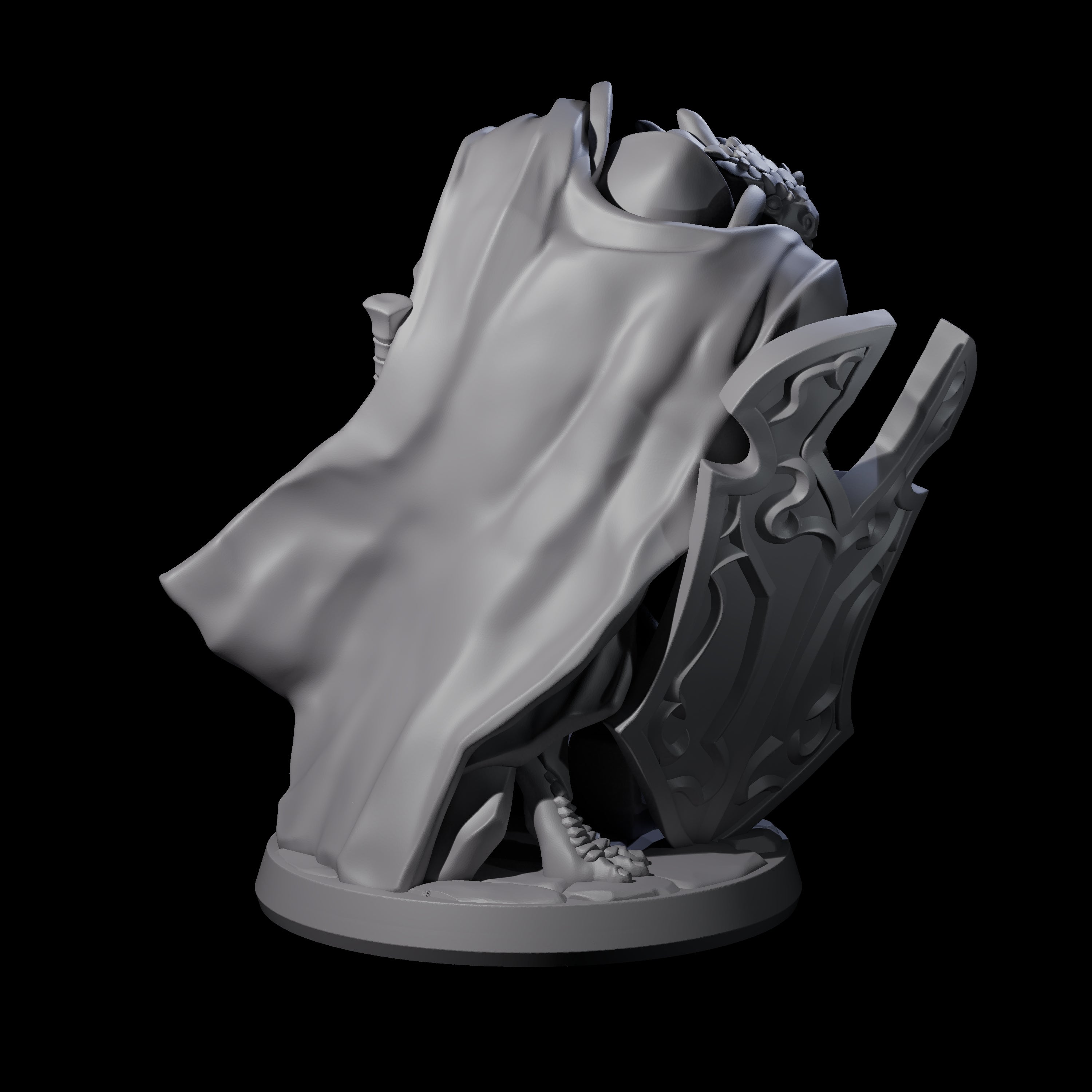 Crouching Dragonborn Paladin Miniature for Dungeons and Dragons, Pathfinder or other TTRPGs