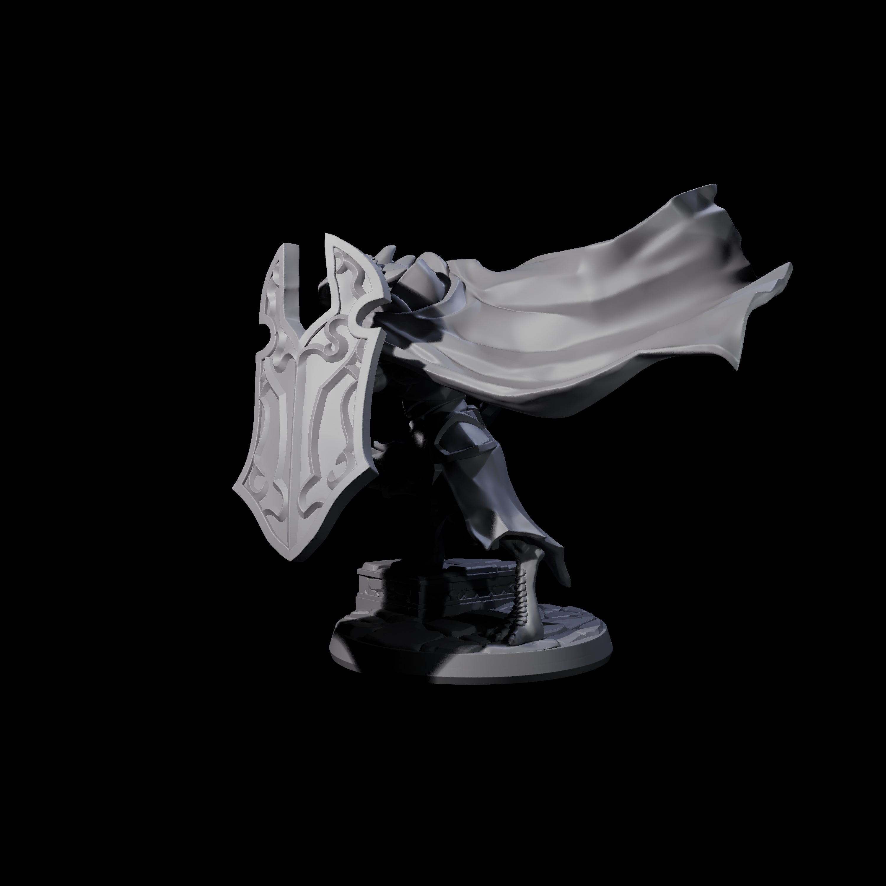 Crouching Dragonborn Paladin Miniature for Dungeons and Dragons, Pathfinder or other TTRPGs