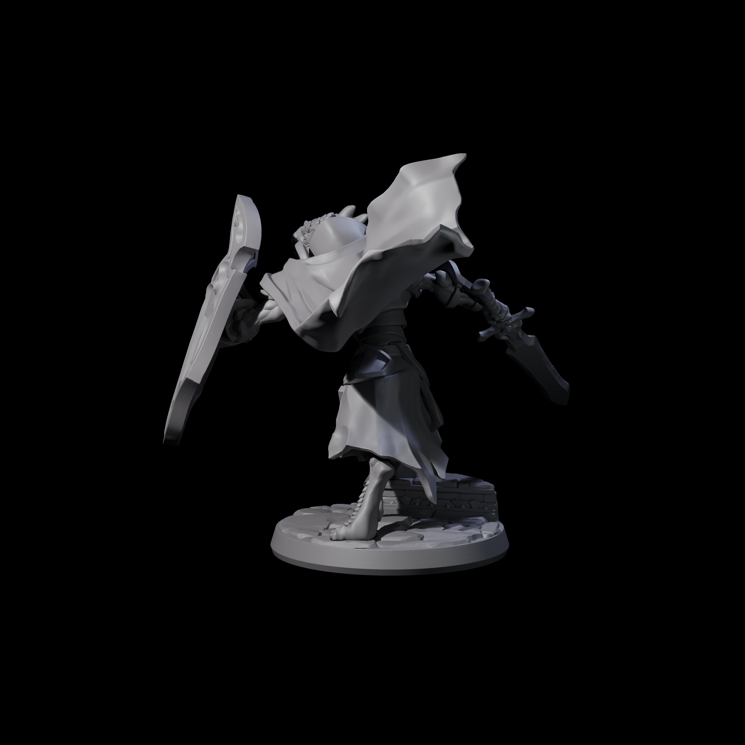 Crouching Dragonborn Paladin Miniature for Dungeons and Dragons, Pathfinder or other TTRPGs