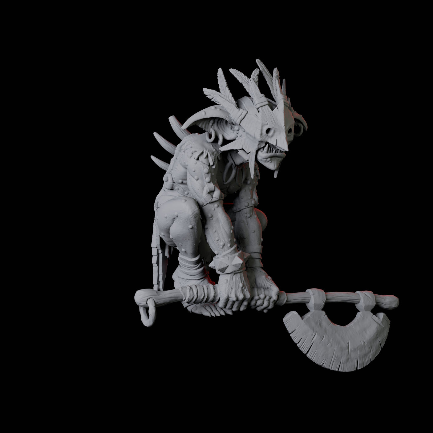 Crouching Forest Goblin Miniature for Dungeons and Dragons, Pathfinder or other TTRPGs
