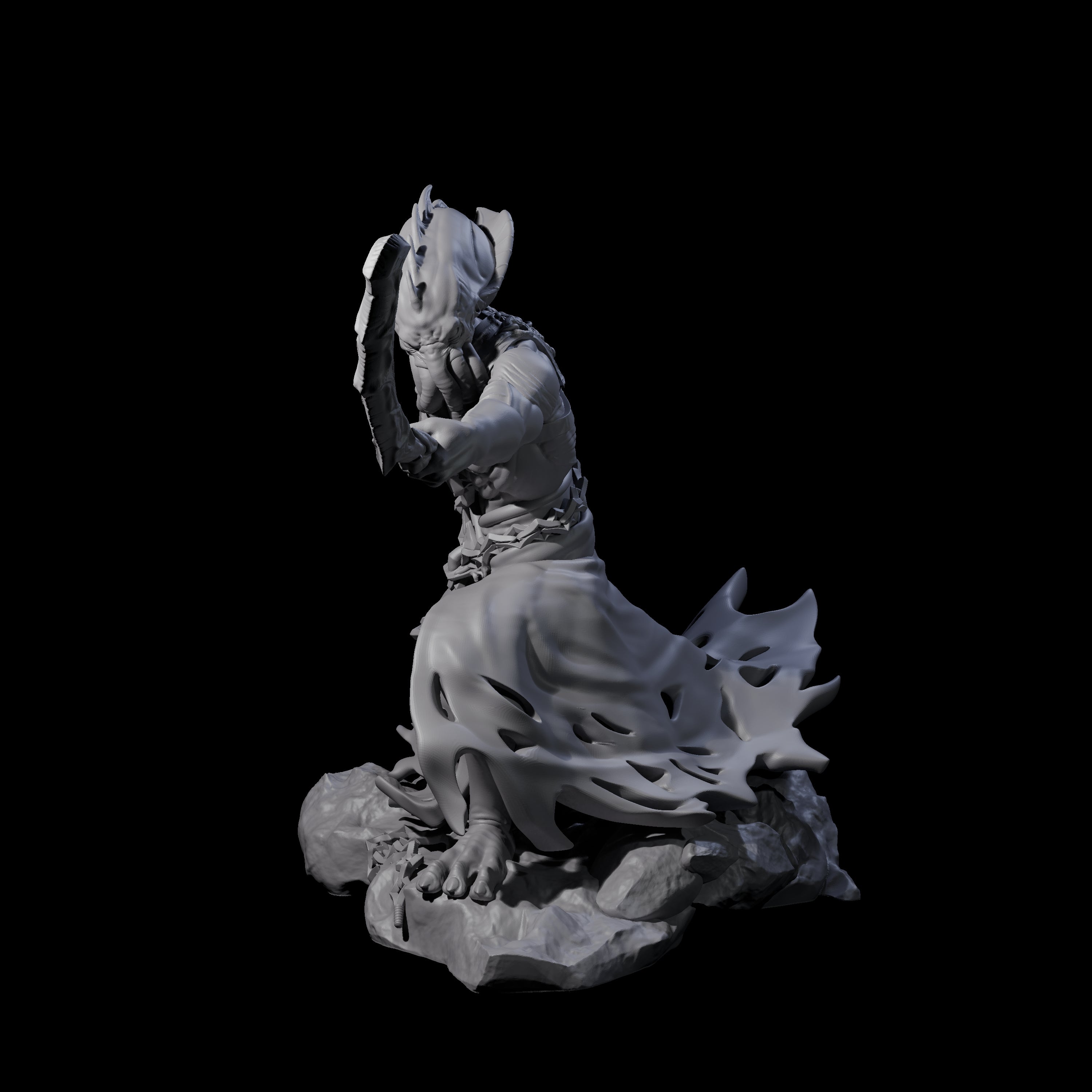 Crouching Mind Flayer Warrior A Miniature for Dungeons and Dragons, Pathfinder or other TTRPGs