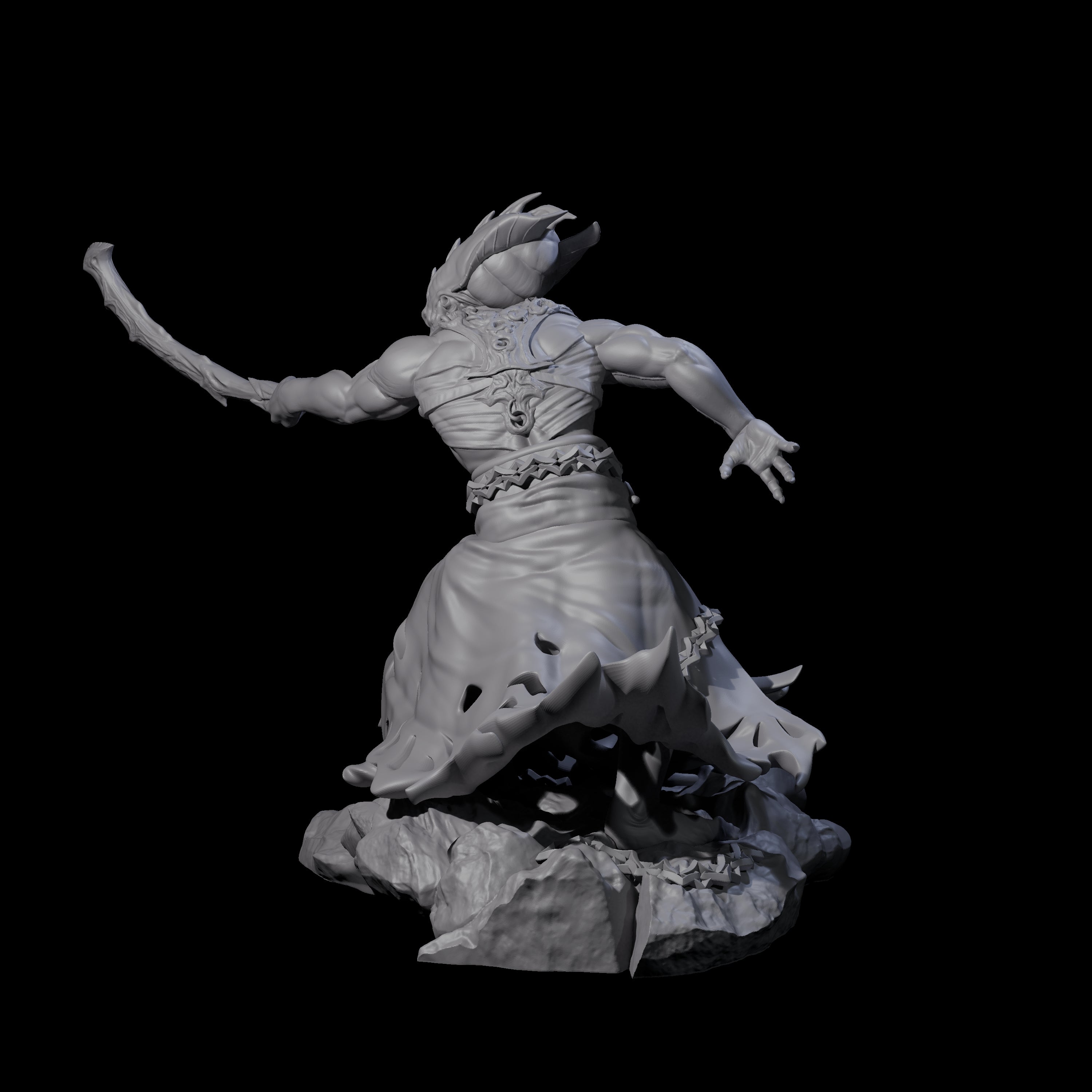 Crouching Mind Flayer Warrior A Miniature for Dungeons and Dragons, Pathfinder or other TTRPGs