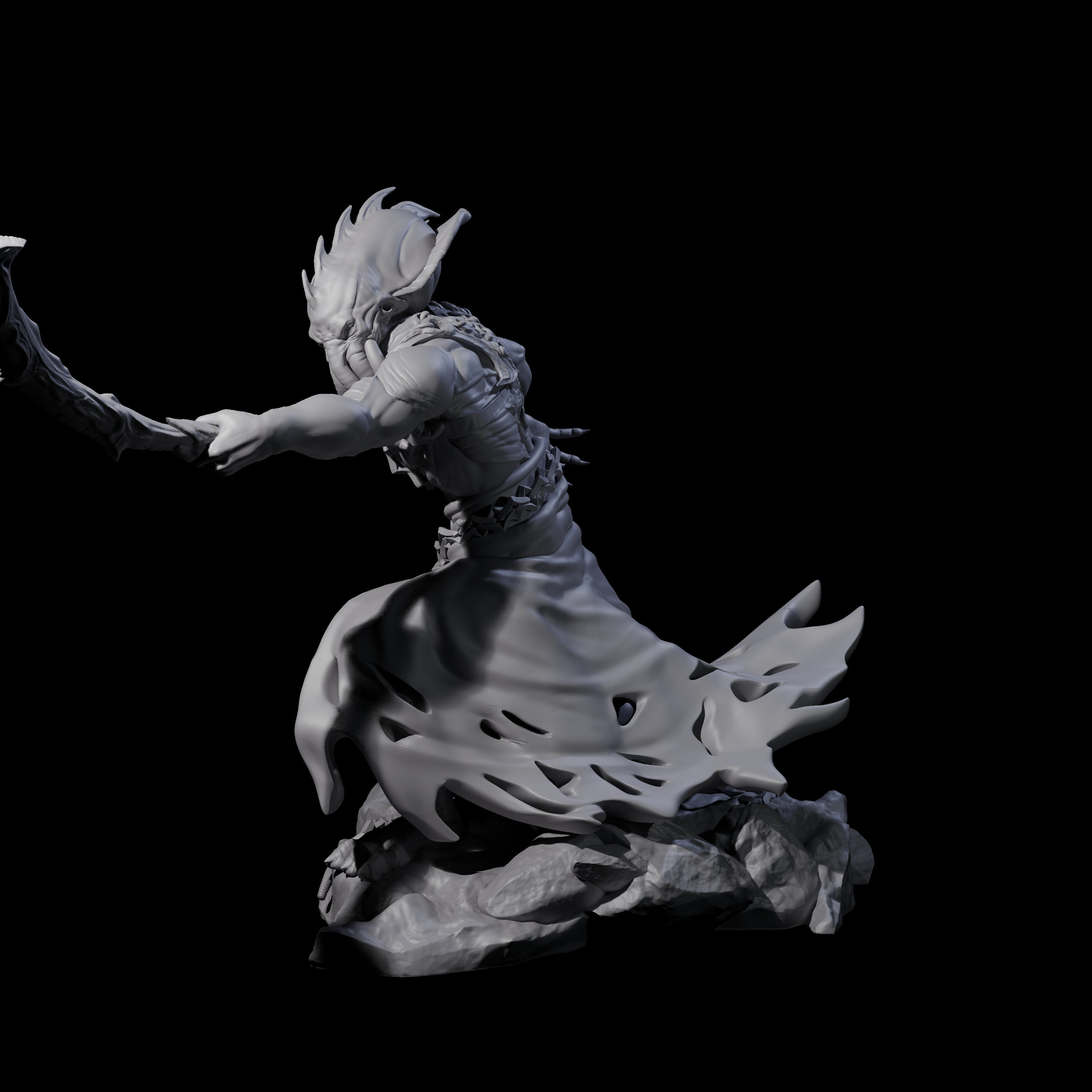 Crouching Mind Flayer Warrior A Miniature for Dungeons and Dragons, Pathfinder or other TTRPGs