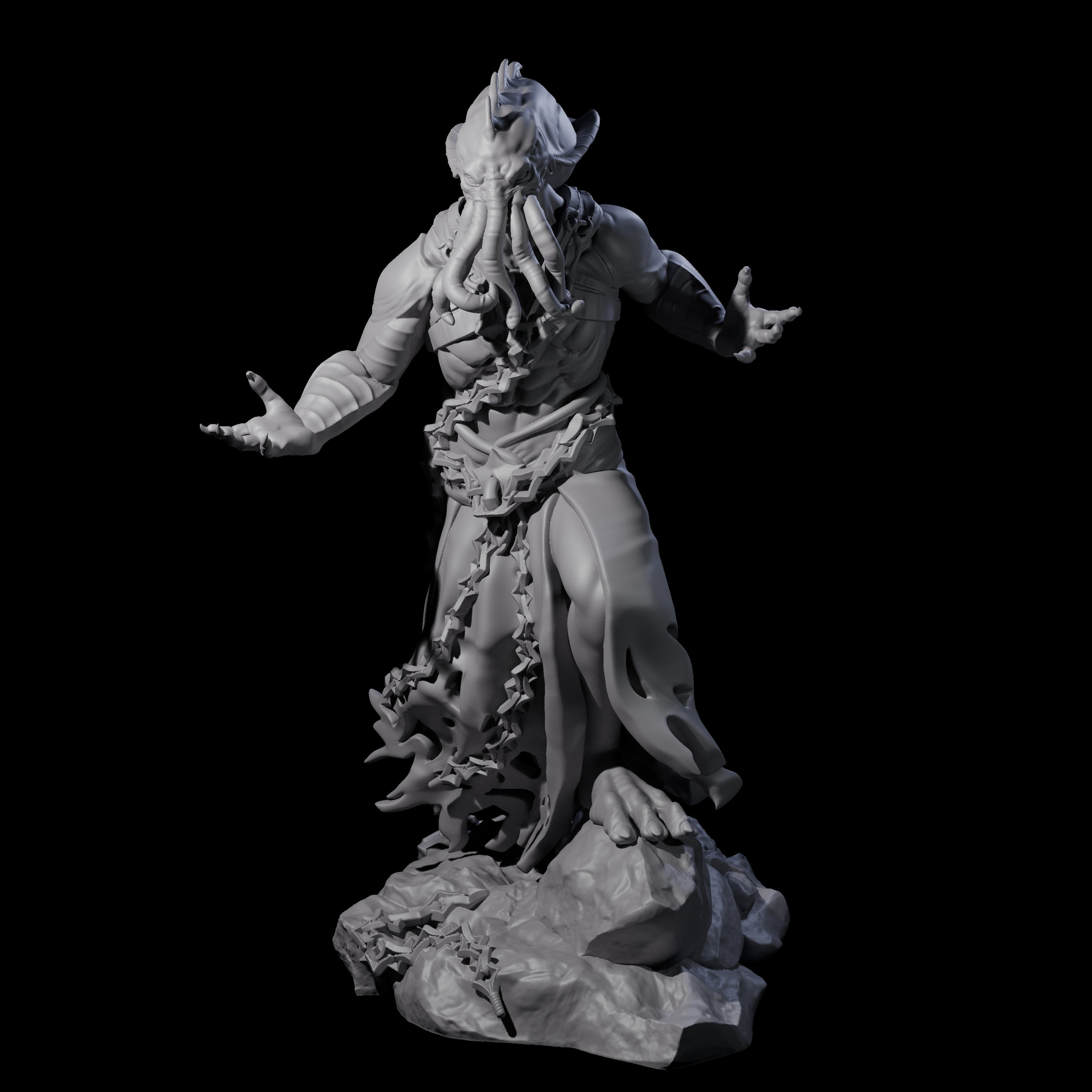 Crouching Mind Flayer Warrior C Miniature for Dungeons and Dragons, Pathfinder or other TTRPGs