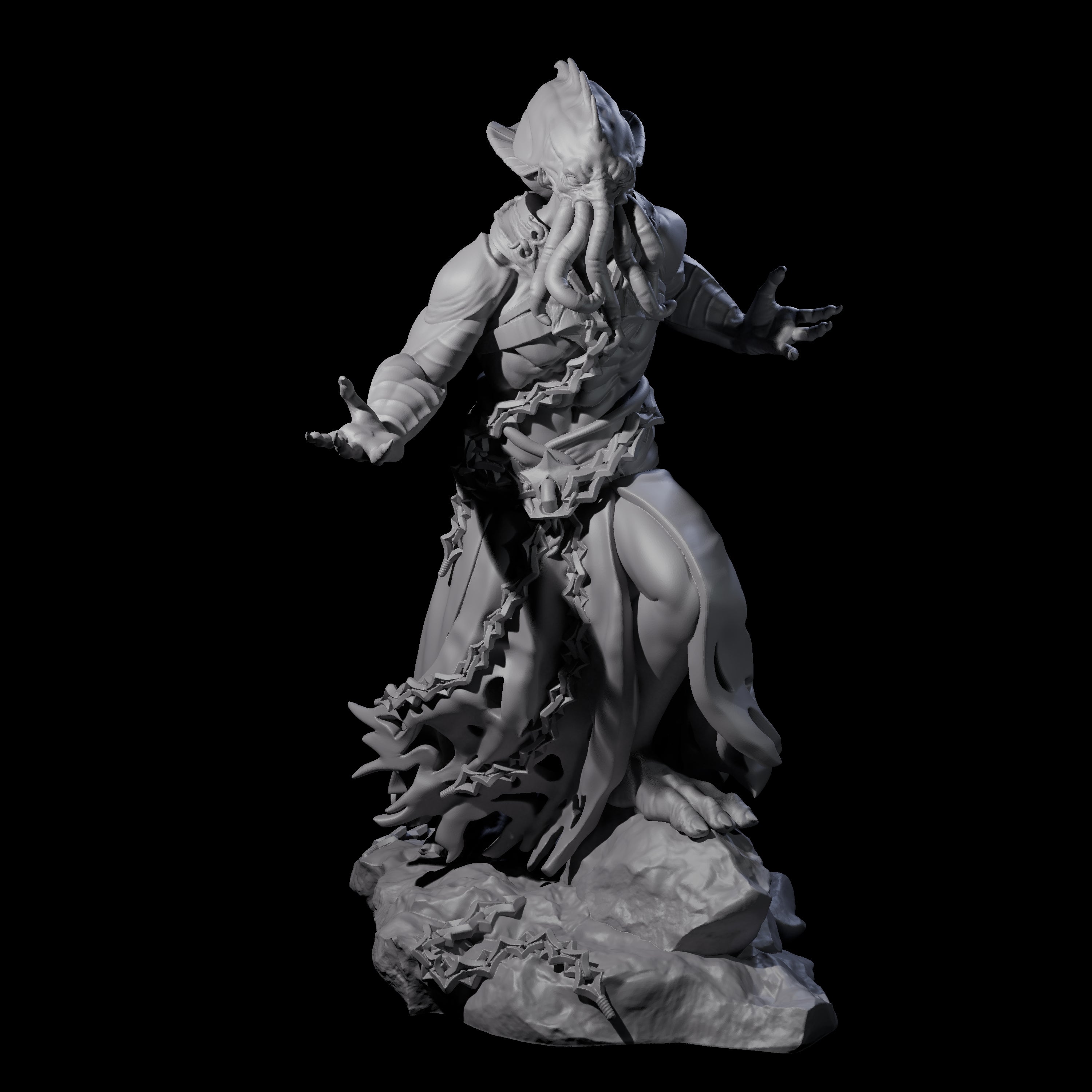 Crouching Mind Flayer Warrior C Miniature for Dungeons and Dragons, Pathfinder or other TTRPGs