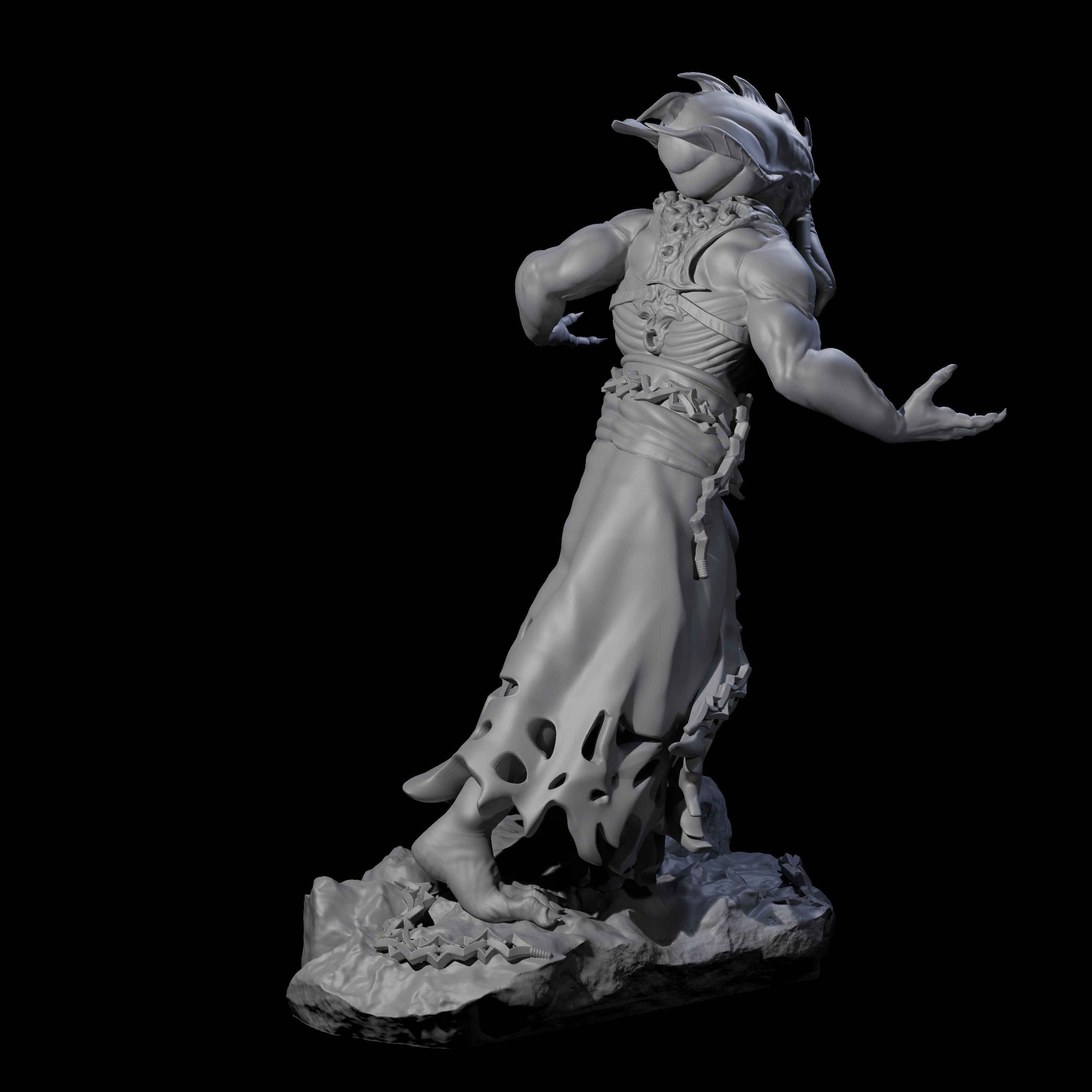 Crouching Mind Flayer Warrior C Miniature for Dungeons and Dragons, Pathfinder or other TTRPGs
