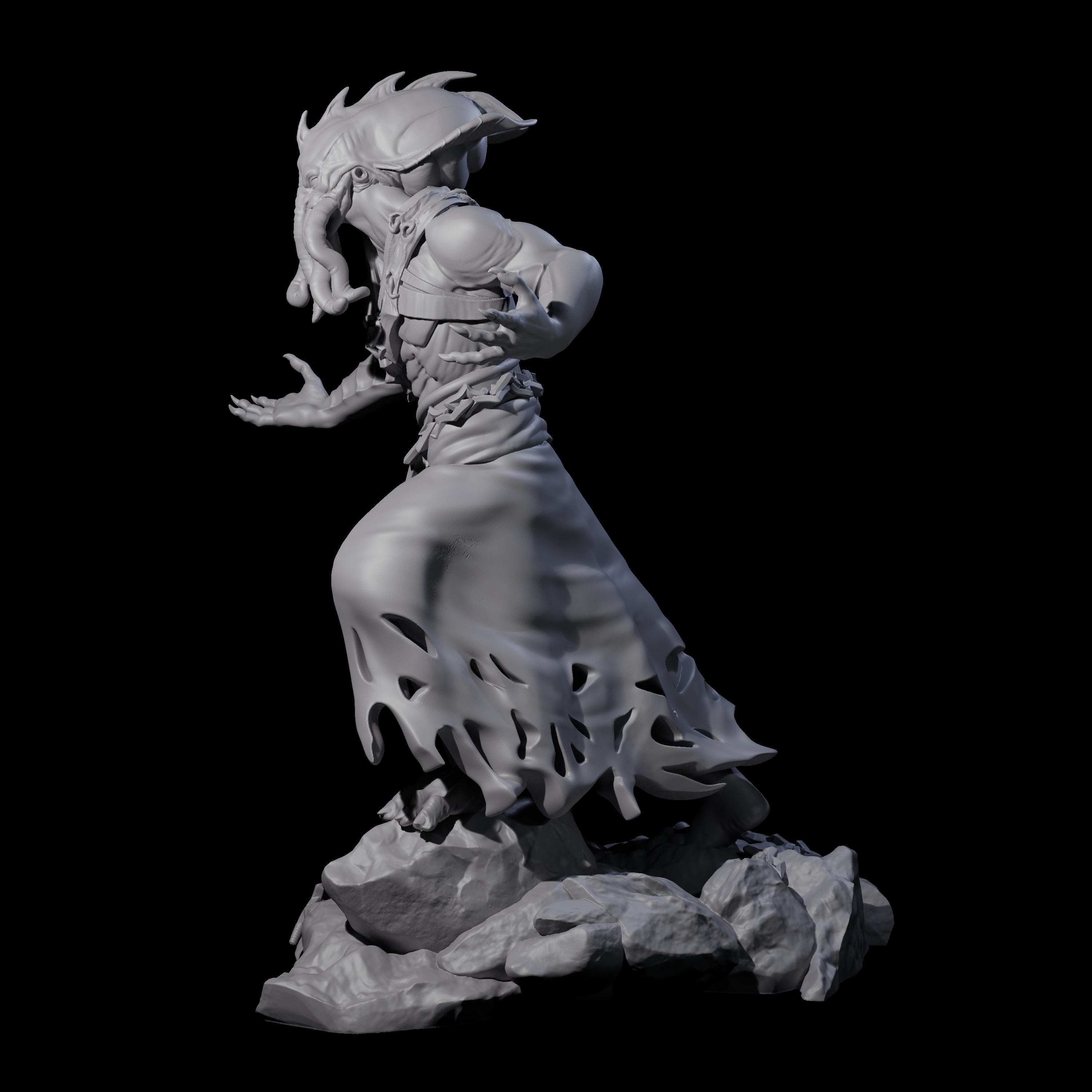 Crouching Mind Flayer Warrior C Miniature for Dungeons and Dragons, Pathfinder or other TTRPGs