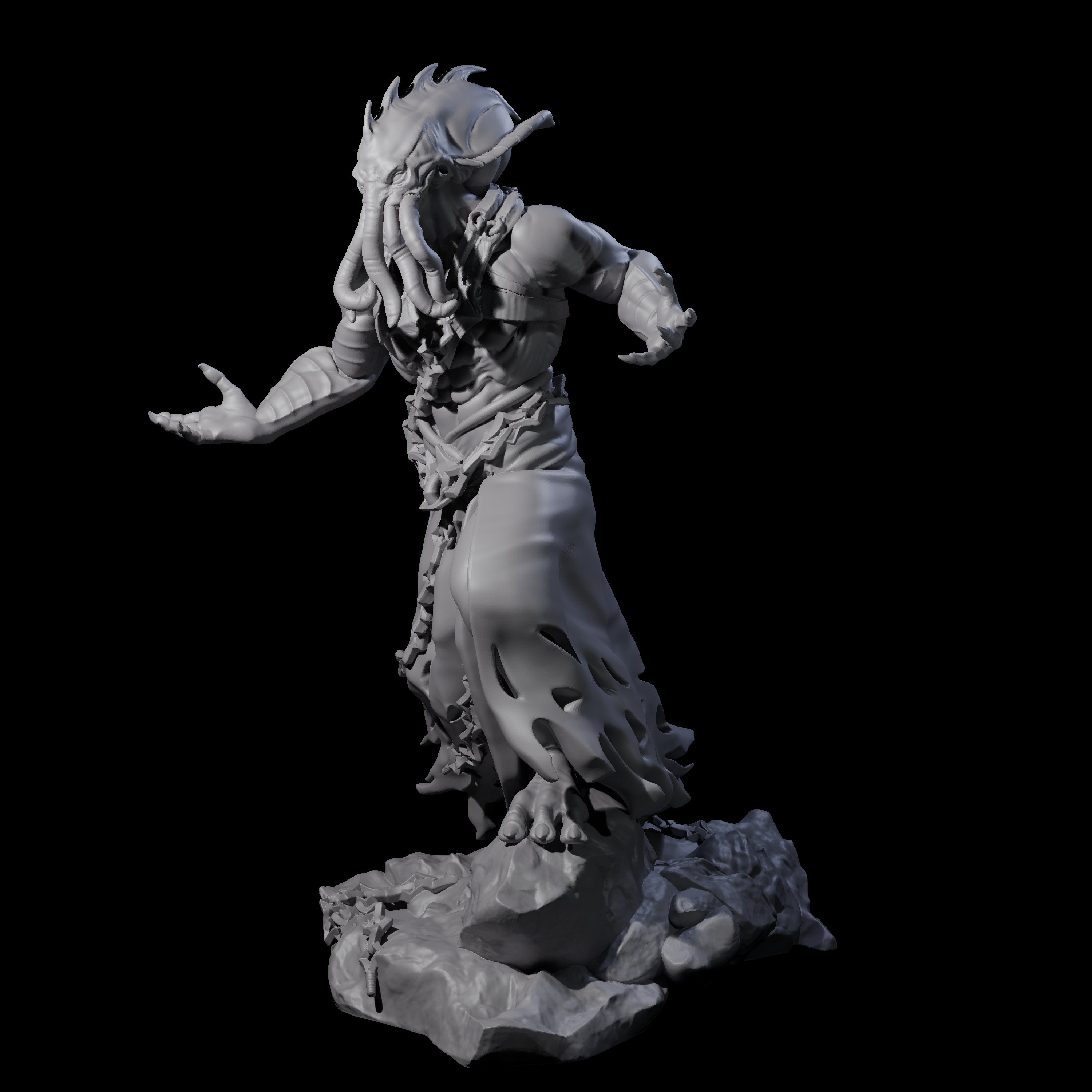 Crouching Mind Flayer Warrior C Miniature for Dungeons and Dragons, Pathfinder or other TTRPGs