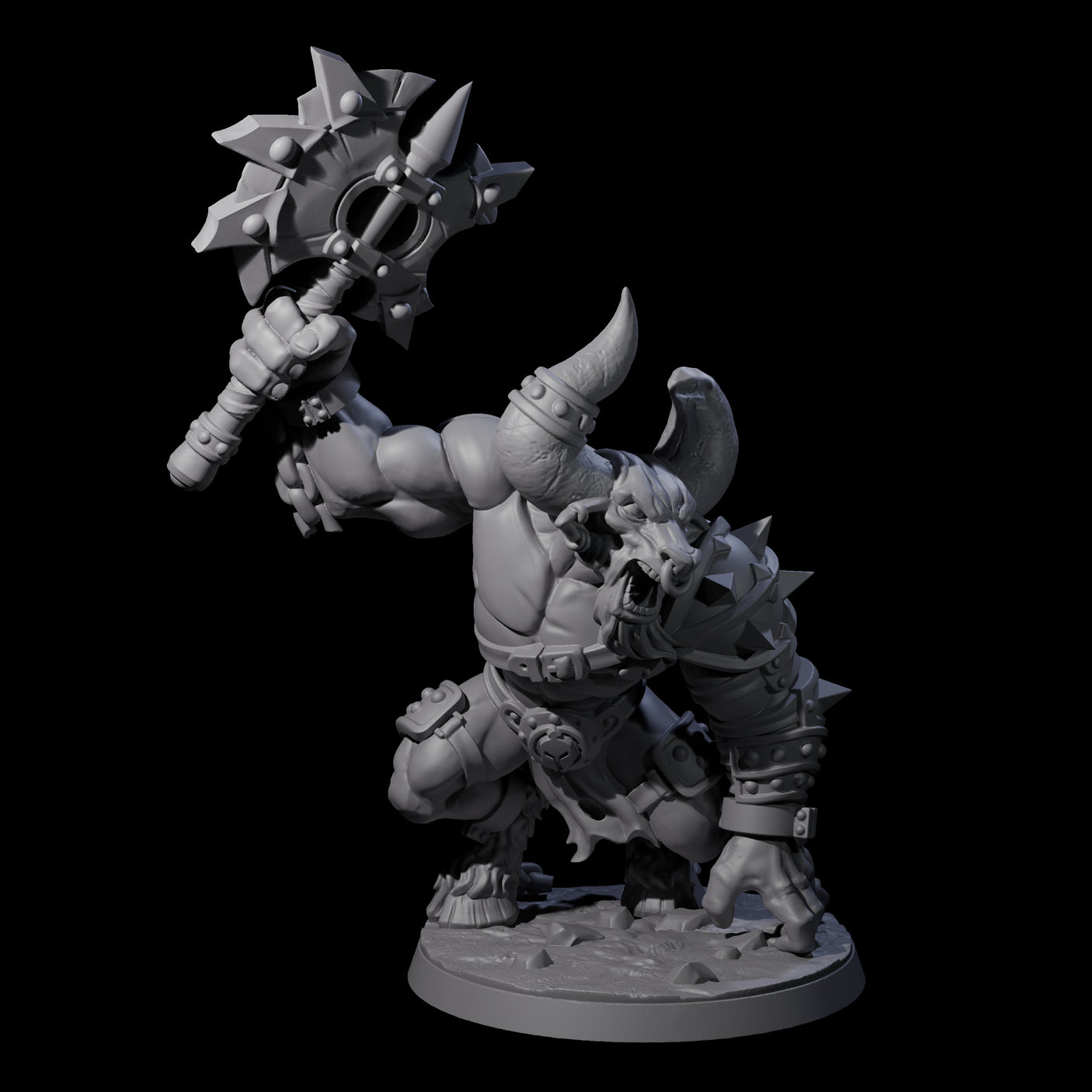 Crouching Minotaur Gladiator Miniature for Dungeons and Dragons, Pathfinder or other TTRPGs