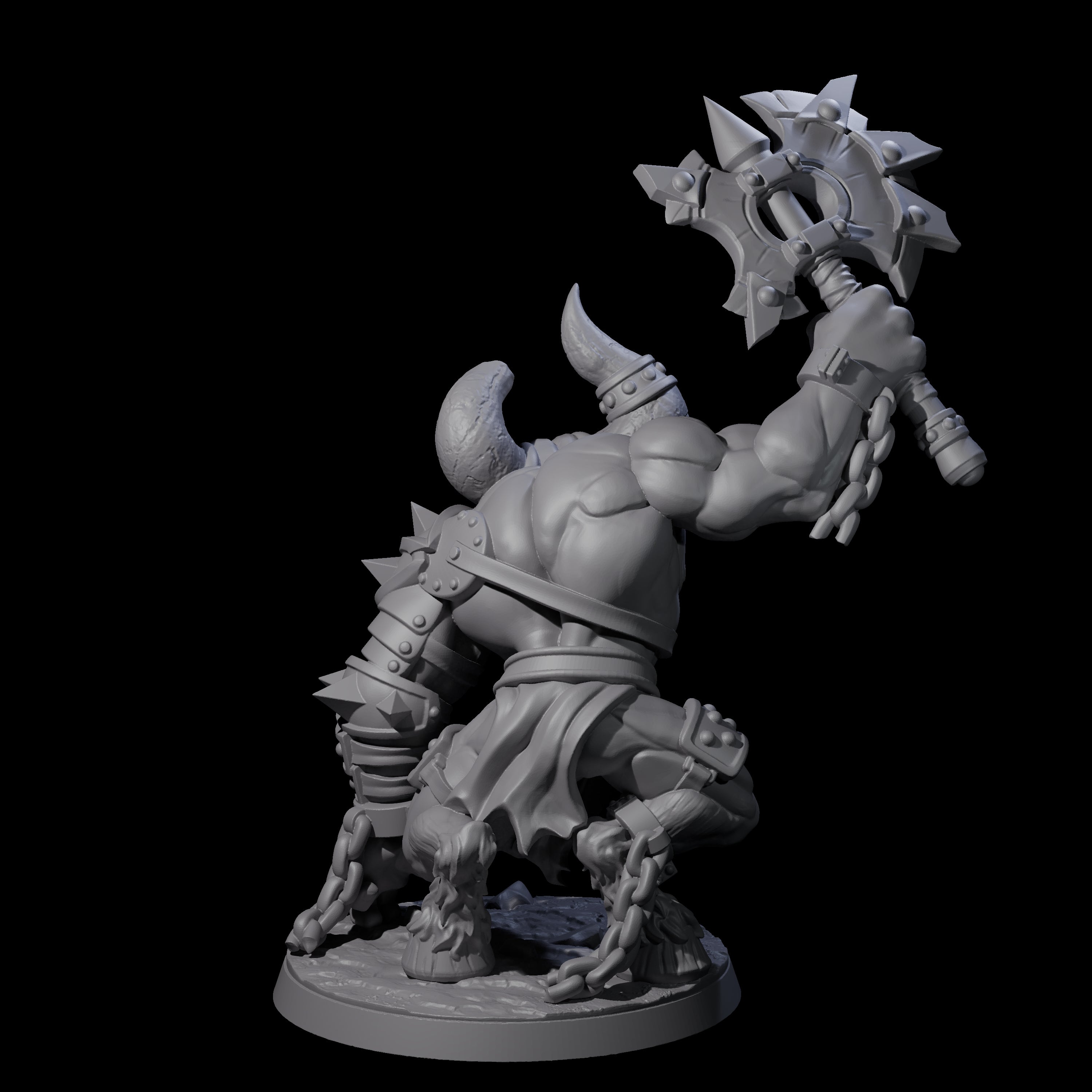 Crouching Minotaur Gladiator Miniature for Dungeons and Dragons, Pathfinder or other TTRPGs