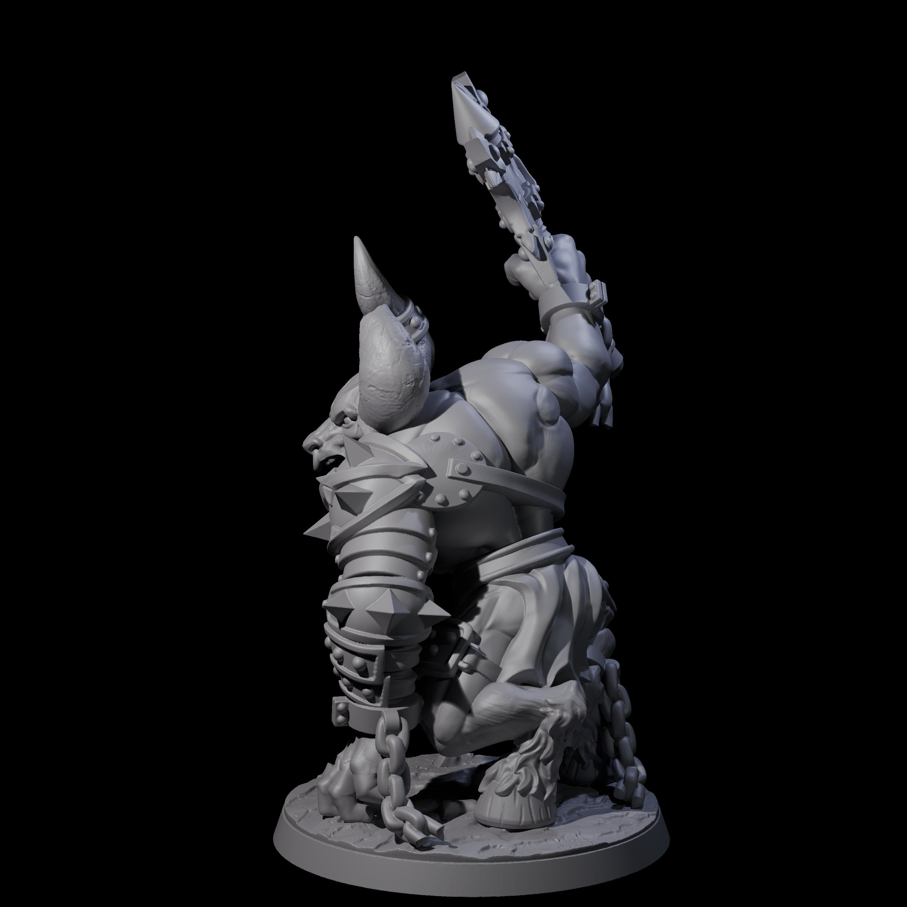 Crouching Minotaur Gladiator Miniature for Dungeons and Dragons, Pathfinder or other TTRPGs
