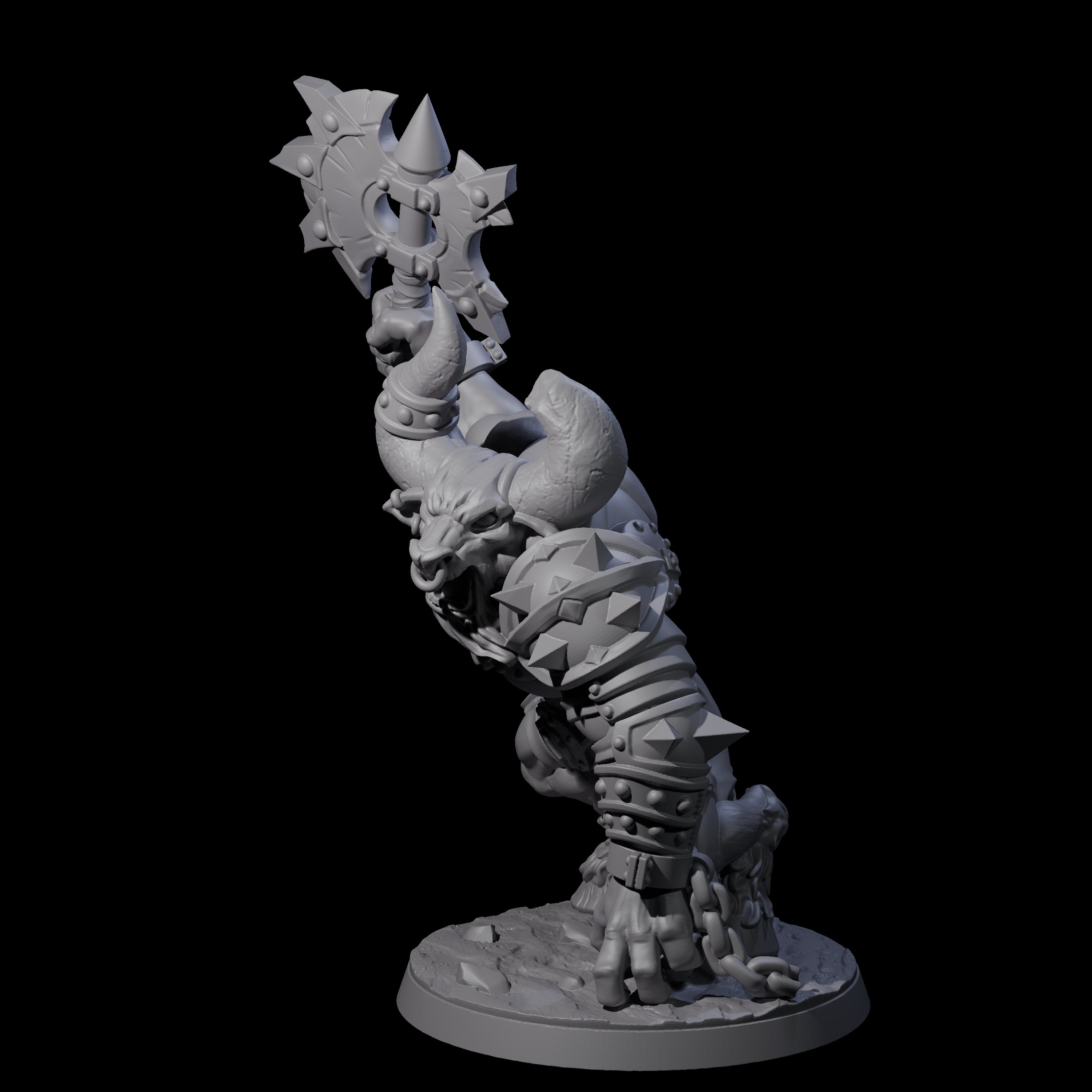 Crouching Minotaur Gladiator Miniature for Dungeons and Dragons, Pathfinder or other TTRPGs