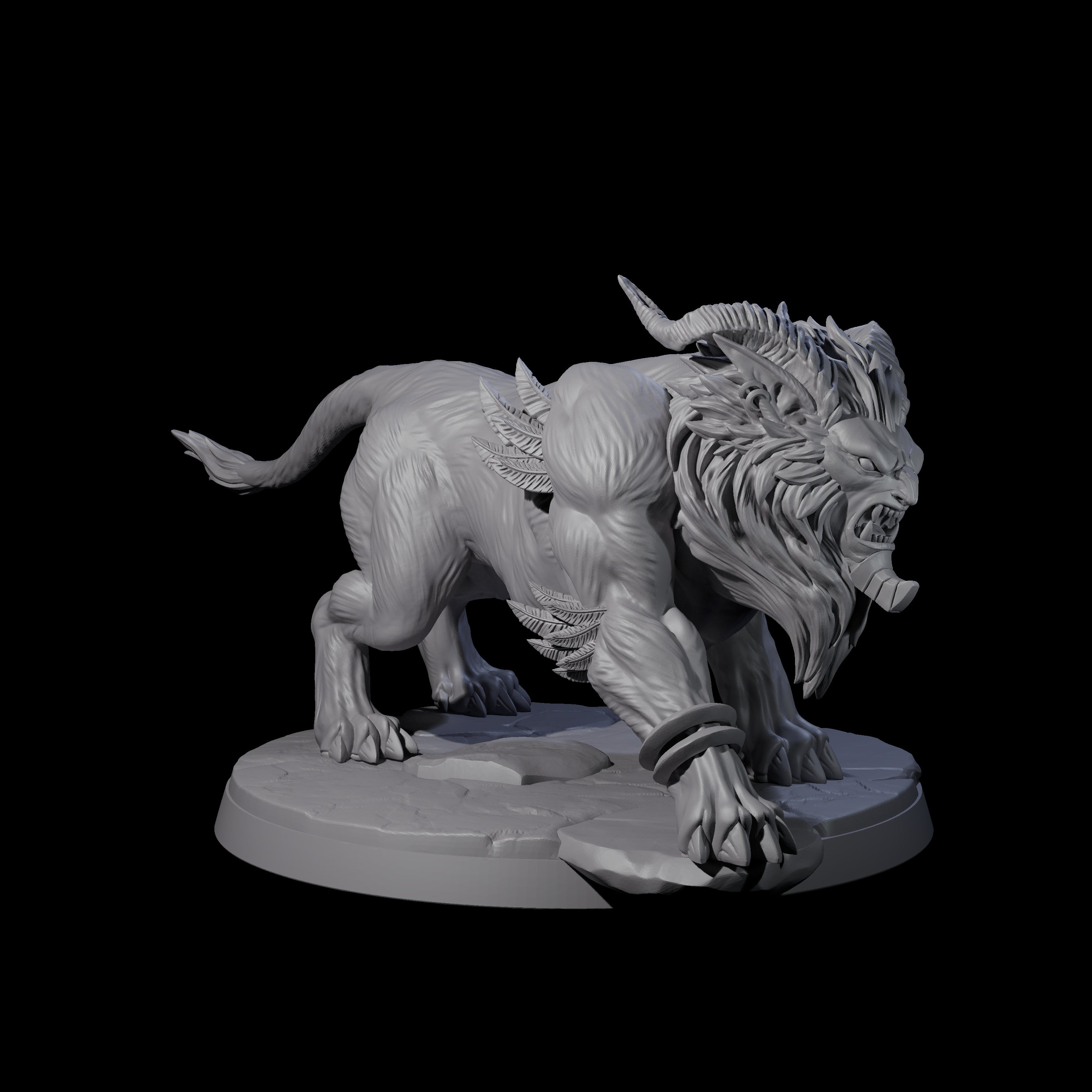 Crouching Sphinx Spawn A Miniature for Dungeons and Dragons, Pathfinder or other TTRPGs