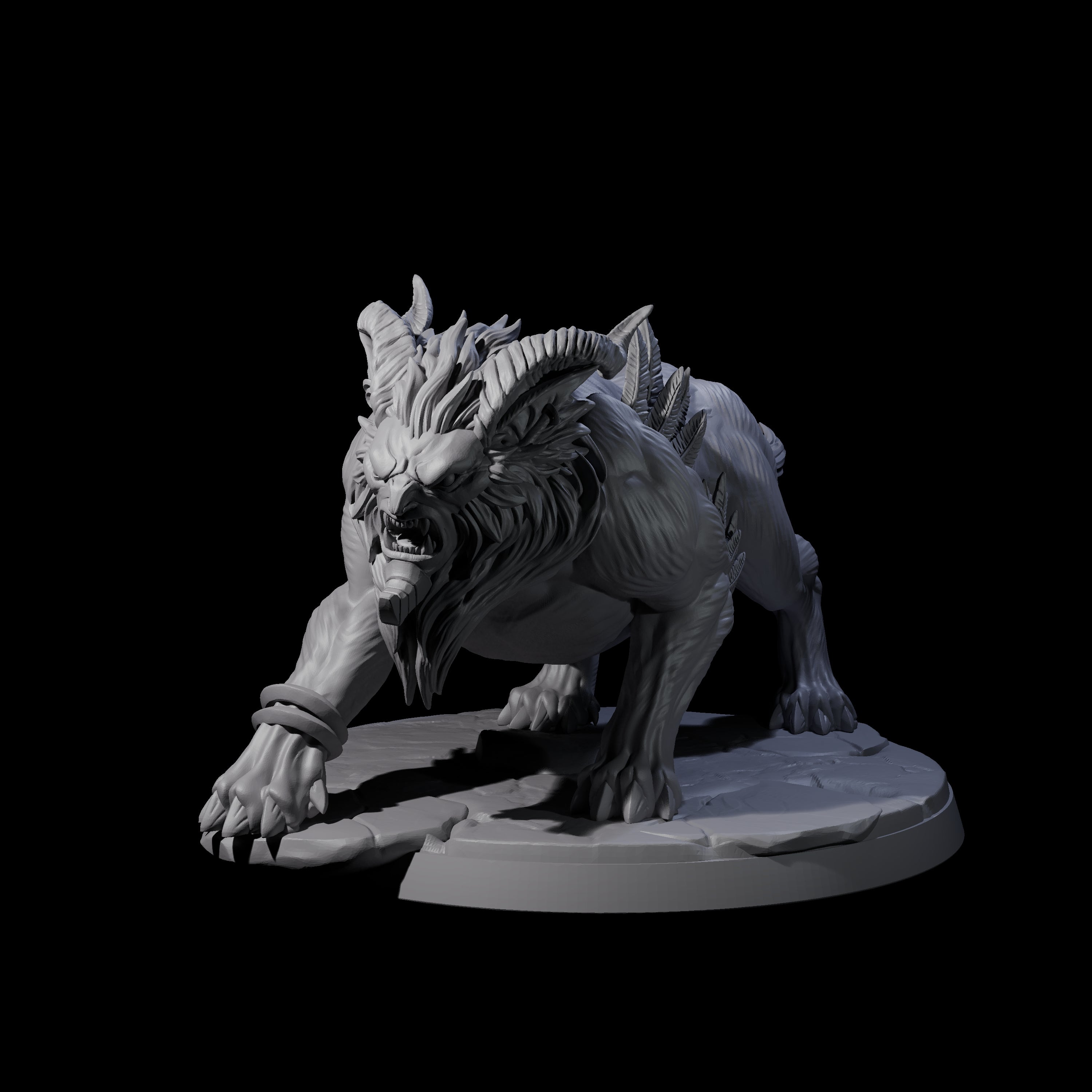 Crouching Sphinx Spawn A Miniature for Dungeons and Dragons, Pathfinder or other TTRPGs