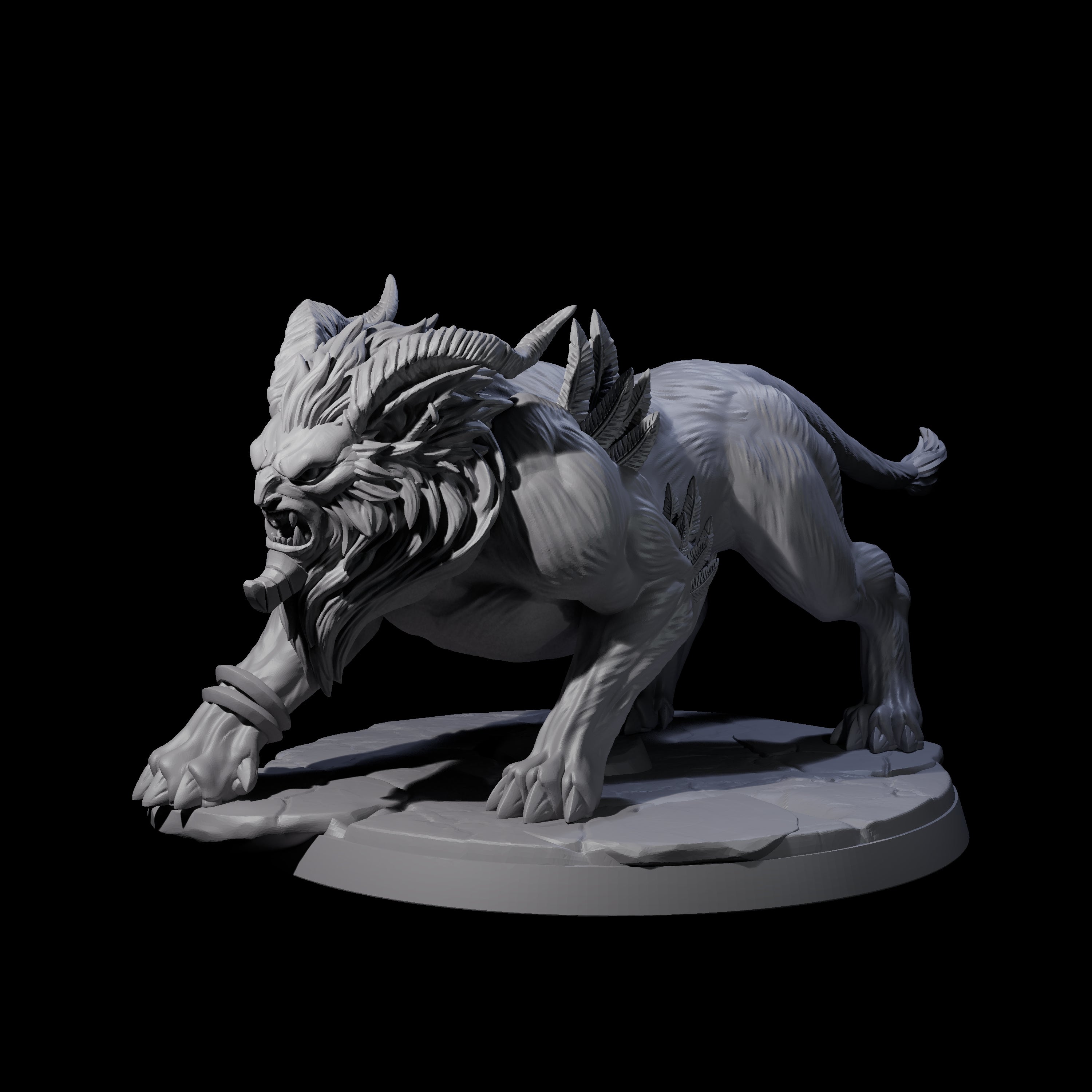 Crouching Sphinx Spawn A Miniature for Dungeons and Dragons, Pathfinder or other TTRPGs