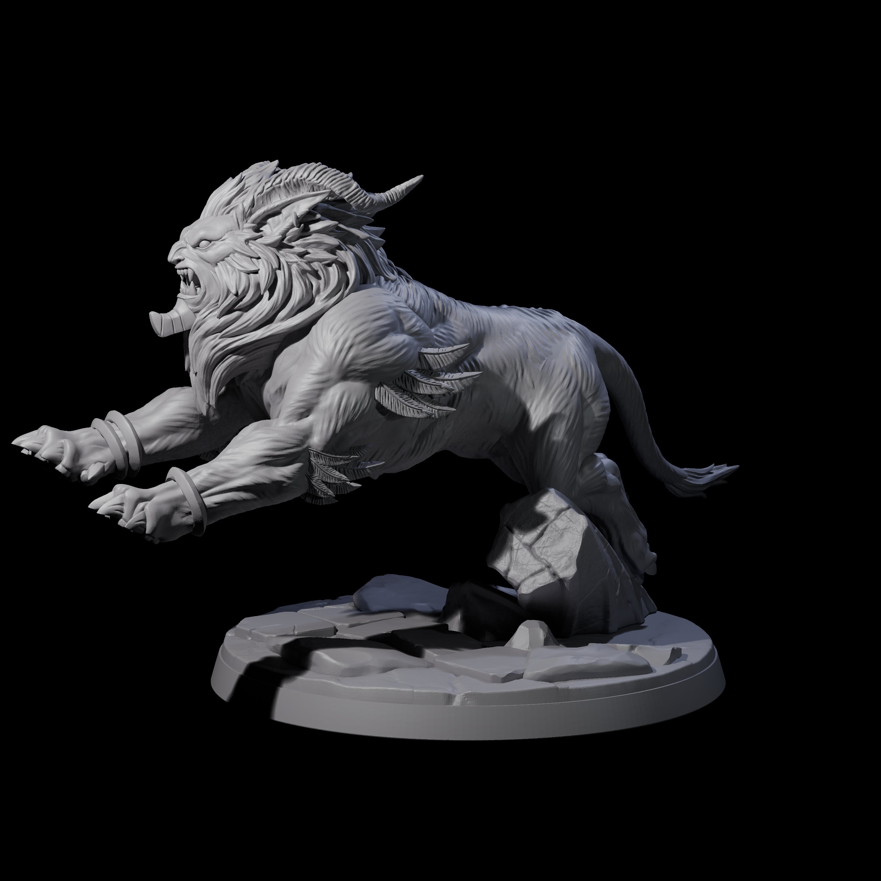 Crouching Sphinx Spawn B Miniature for Dungeons and Dragons, Pathfinder or other TTRPGs