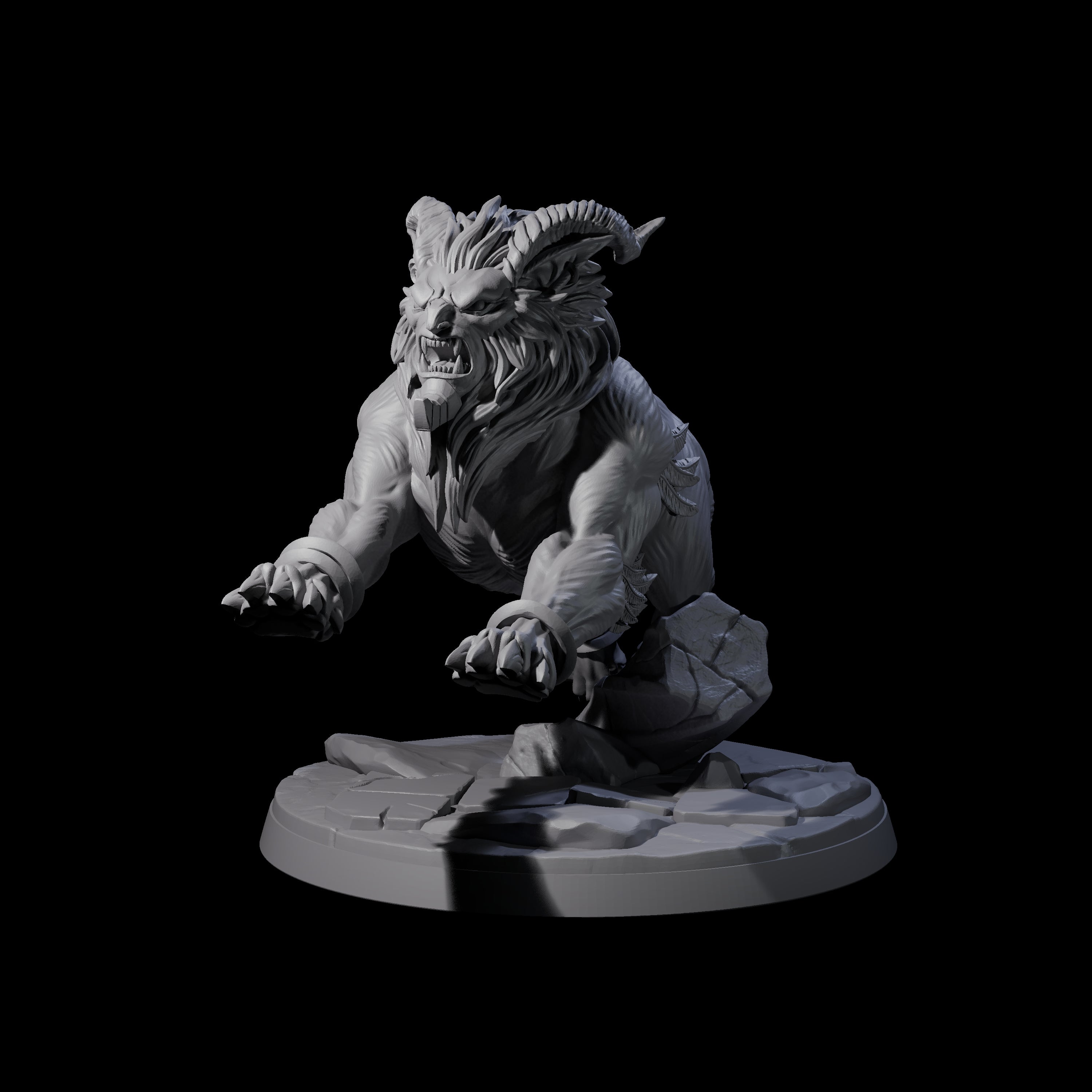 Crouching Sphinx Spawn B Miniature for Dungeons and Dragons, Pathfinder or other TTRPGs