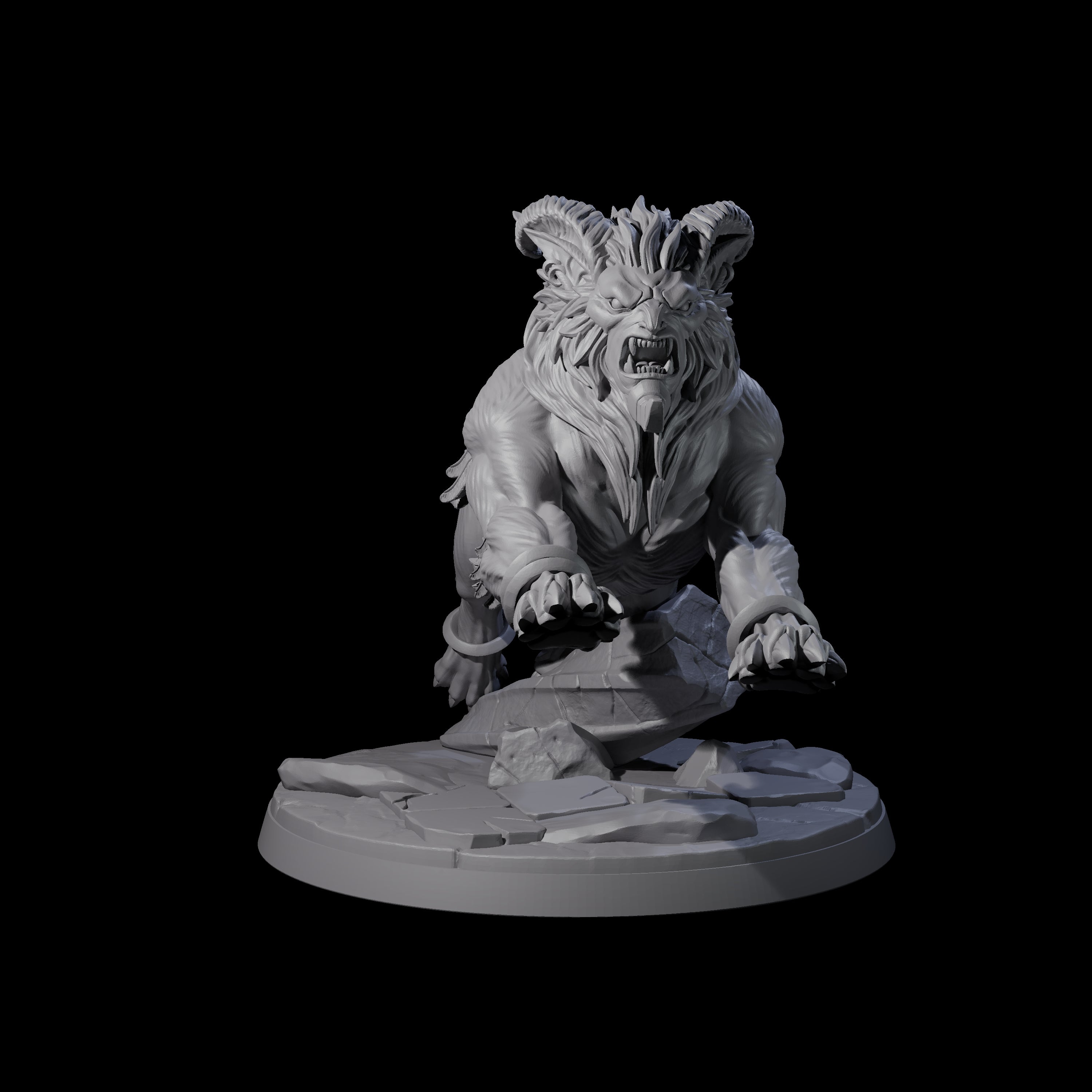 Crouching Sphinx Spawn B Miniature for Dungeons and Dragons, Pathfinder or other TTRPGs
