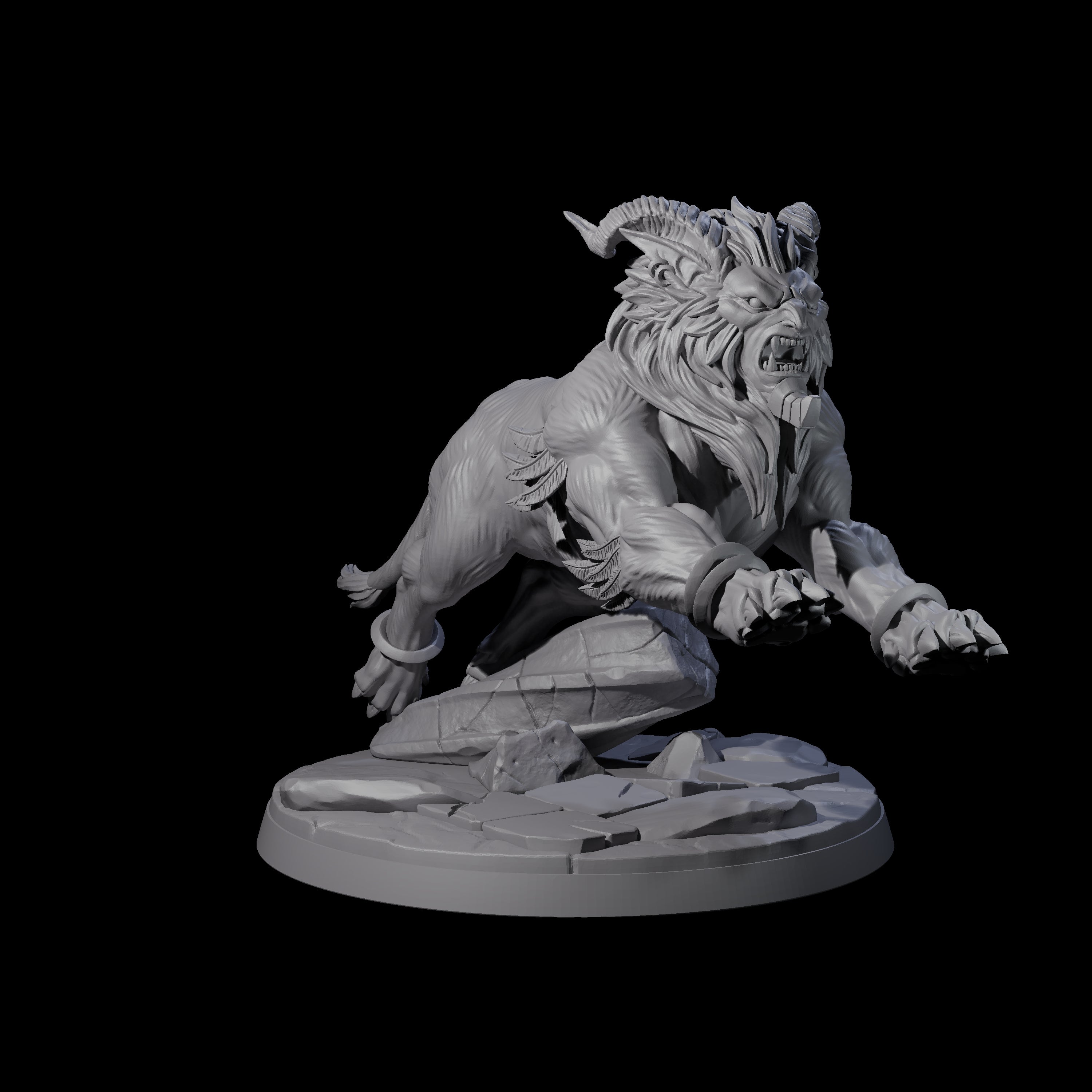 Crouching Sphinx Spawn B Miniature for Dungeons and Dragons, Pathfinder or other TTRPGs