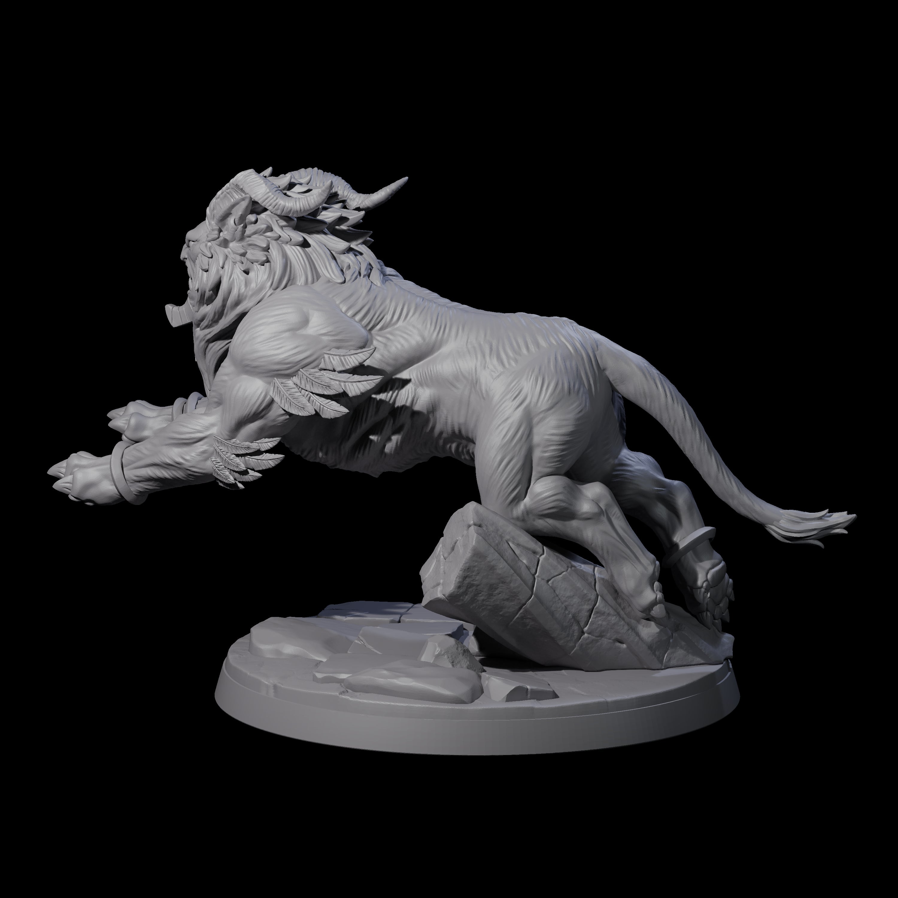 Crouching Sphinx Spawn B Miniature for Dungeons and Dragons, Pathfinder or other TTRPGs