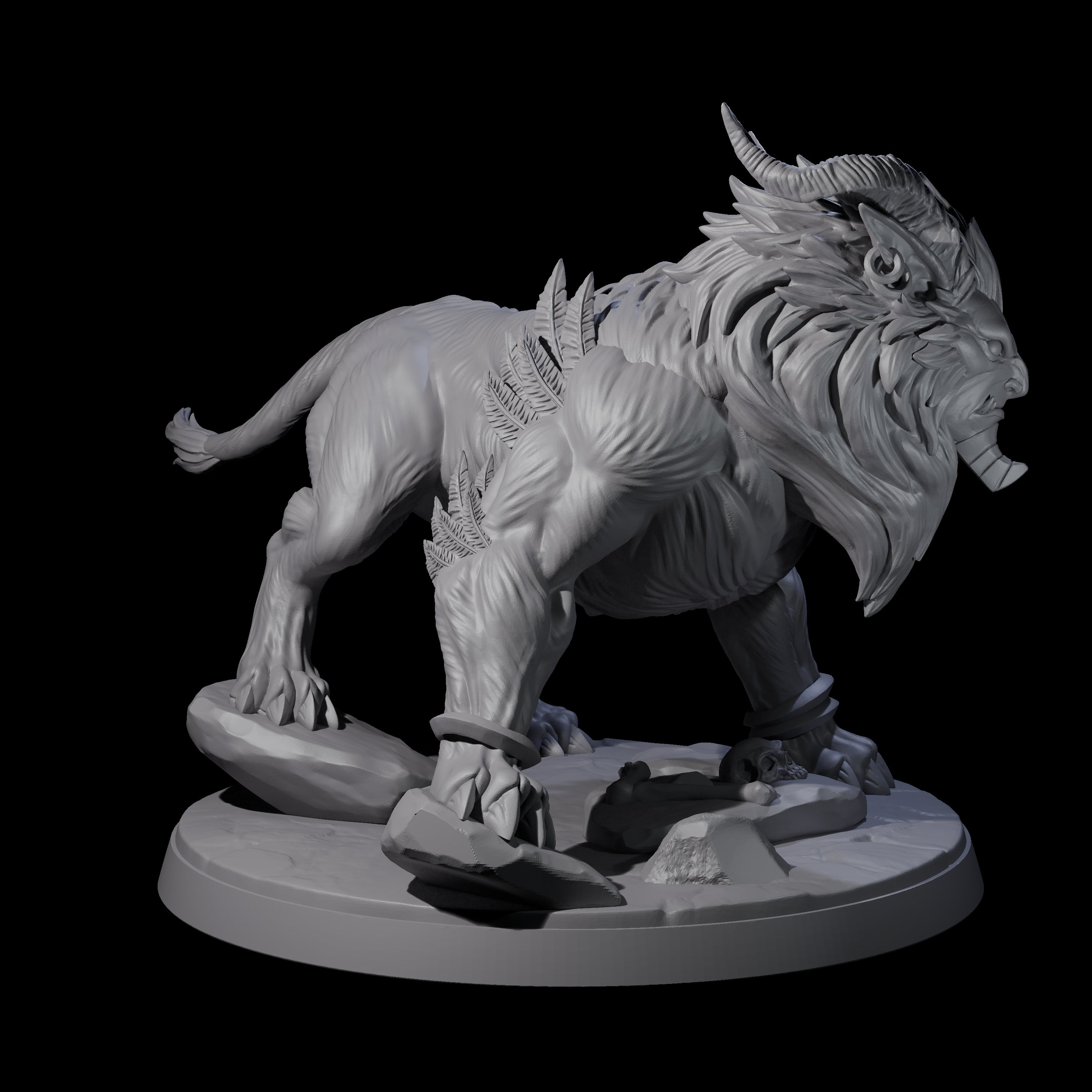 Crouching Sphinx Spawn C Miniature for Dungeons and Dragons, Pathfinder or other TTRPGs