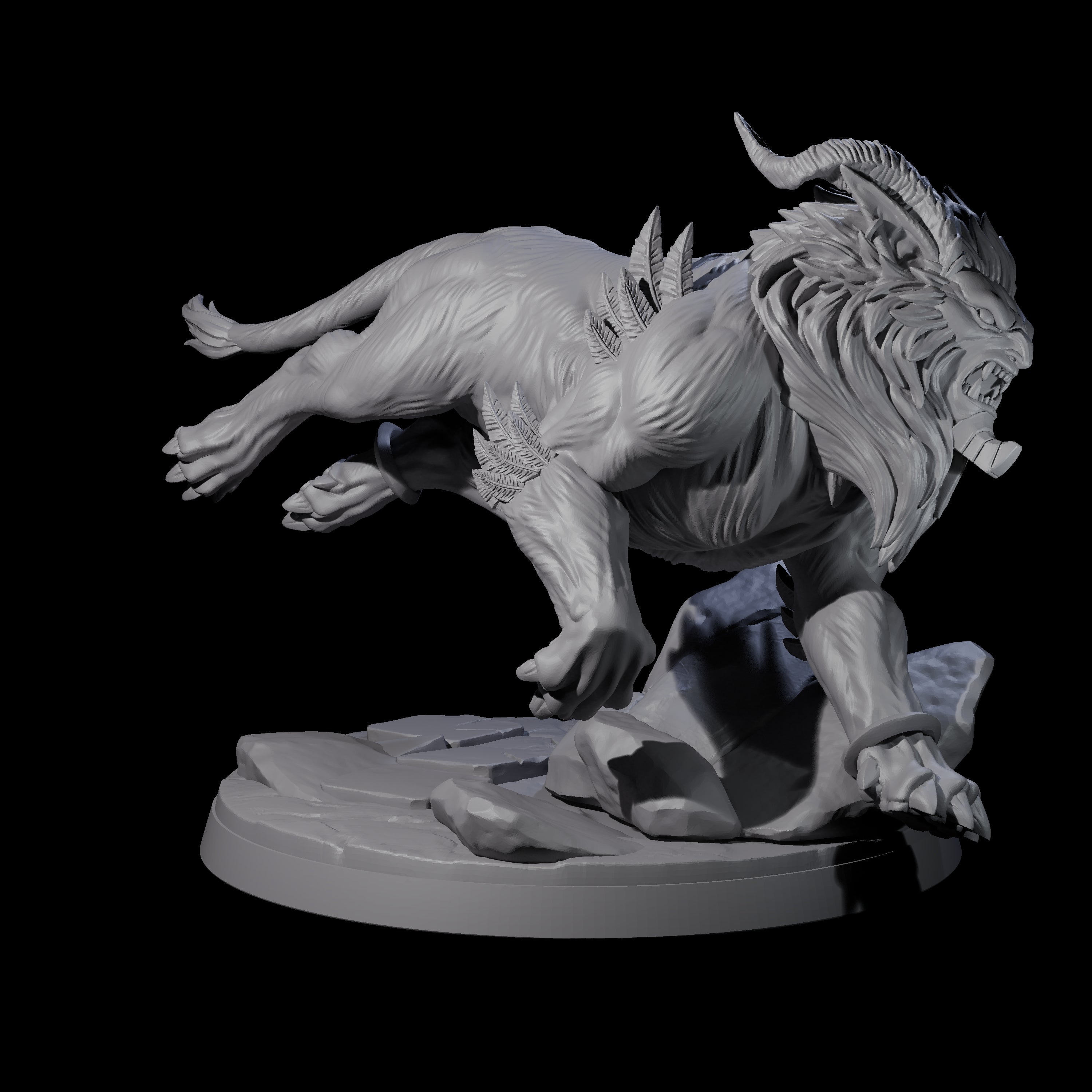 Crouching Sphinx Spawn D Miniature for Dungeons and Dragons, Pathfinder or other TTRPGs