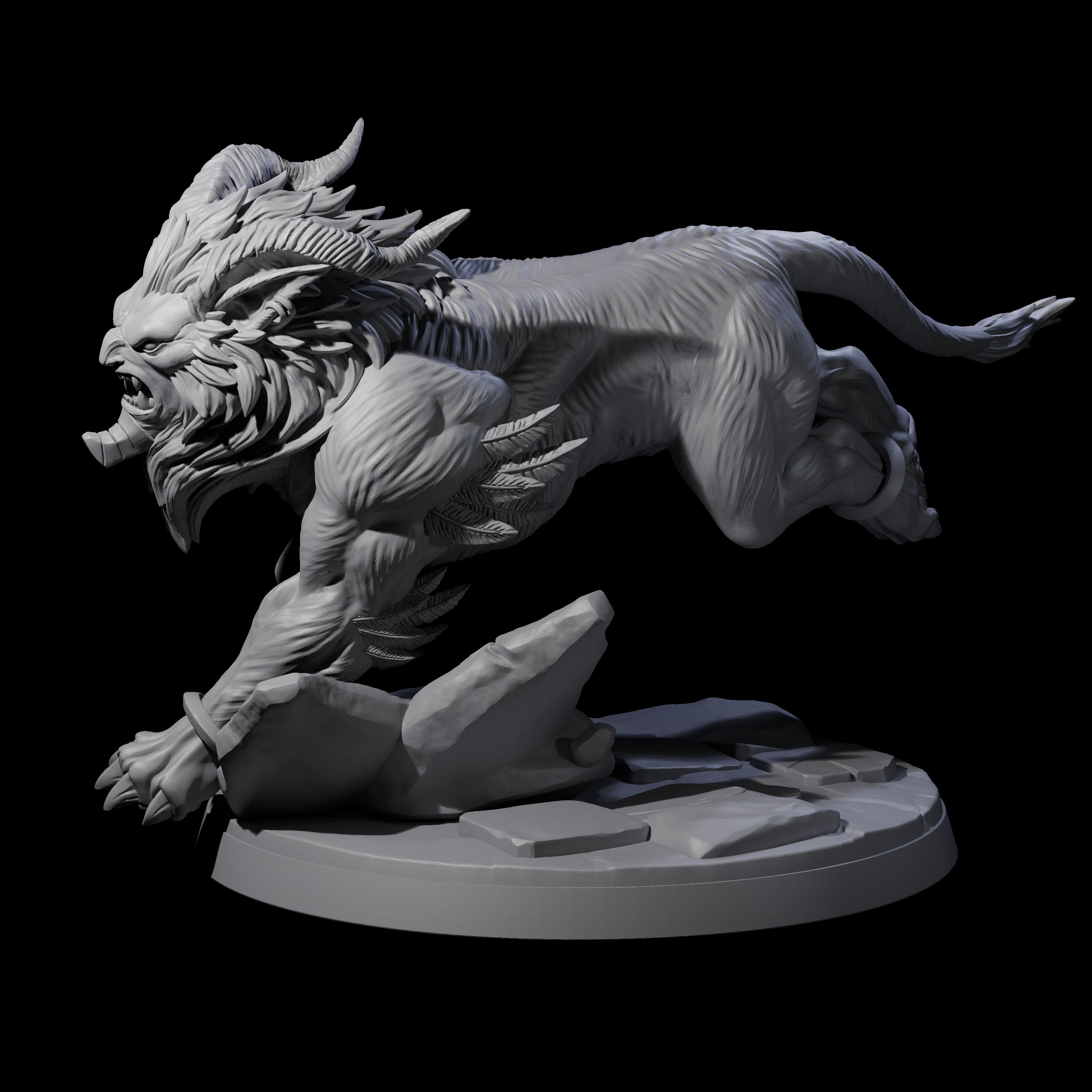 Crouching Sphinx Spawn D Miniature for Dungeons and Dragons, Pathfinder or other TTRPGs