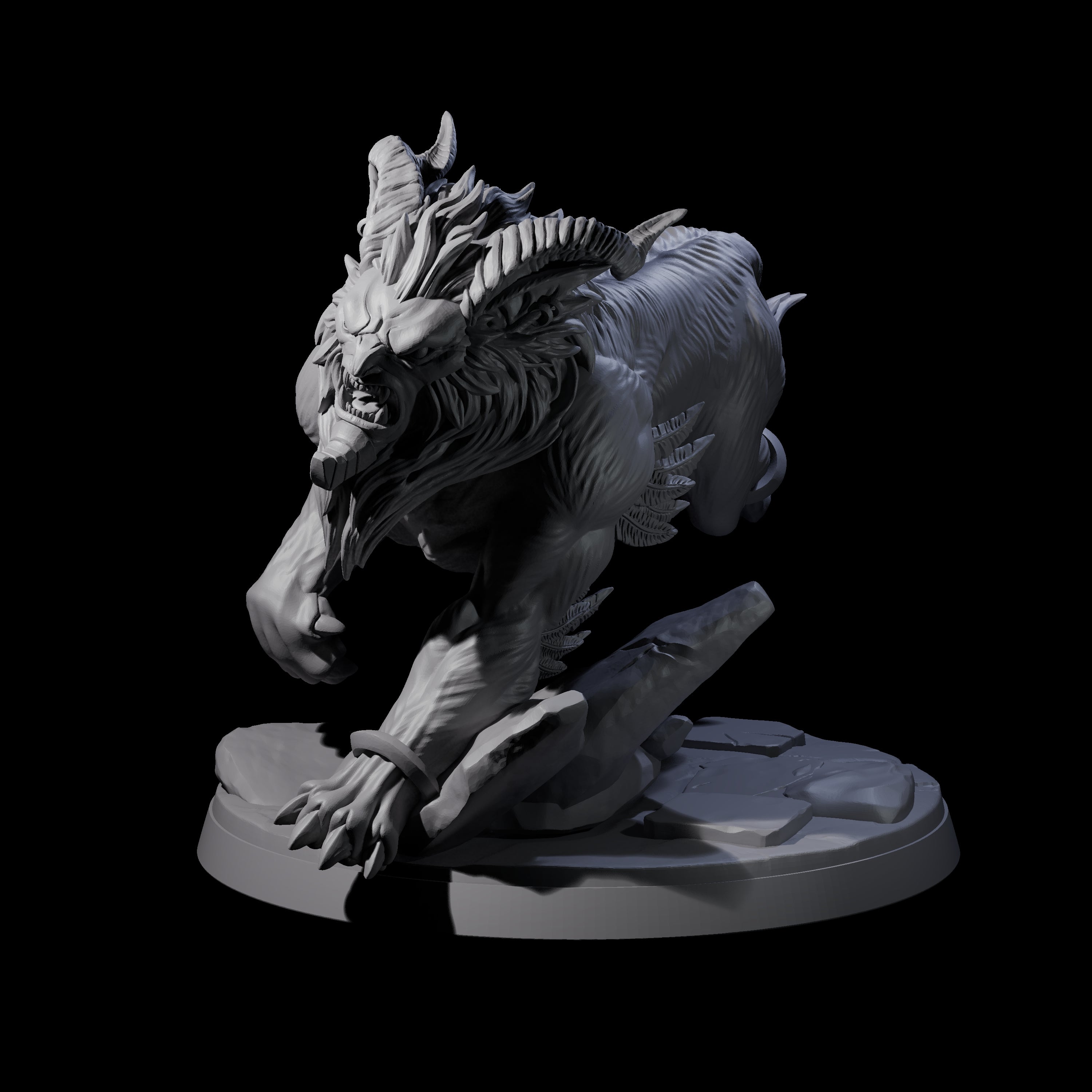 Crouching Sphinx Spawn D Miniature for Dungeons and Dragons, Pathfinder or other TTRPGs