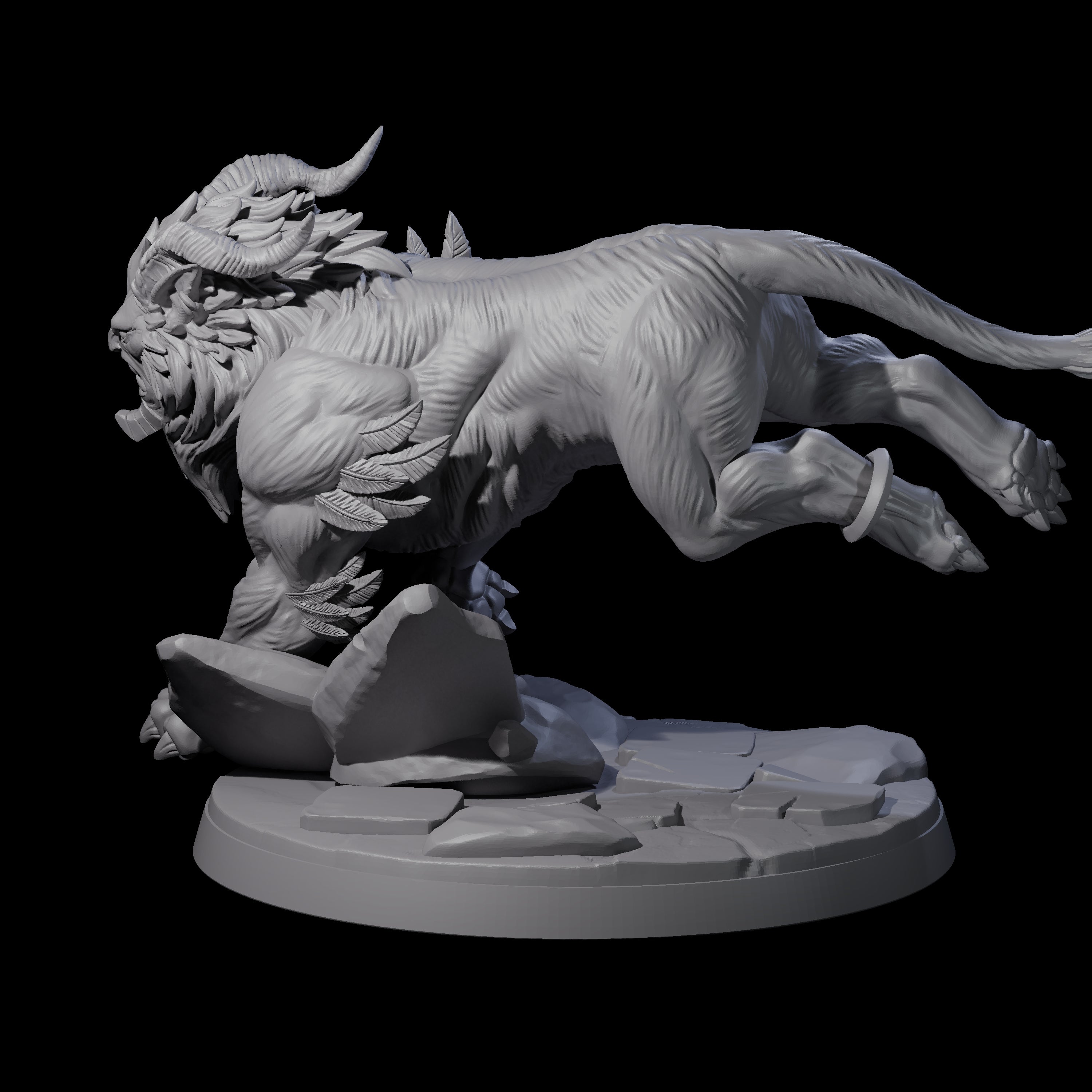 Crouching Sphinx Spawn D Miniature for Dungeons and Dragons, Pathfinder or other TTRPGs