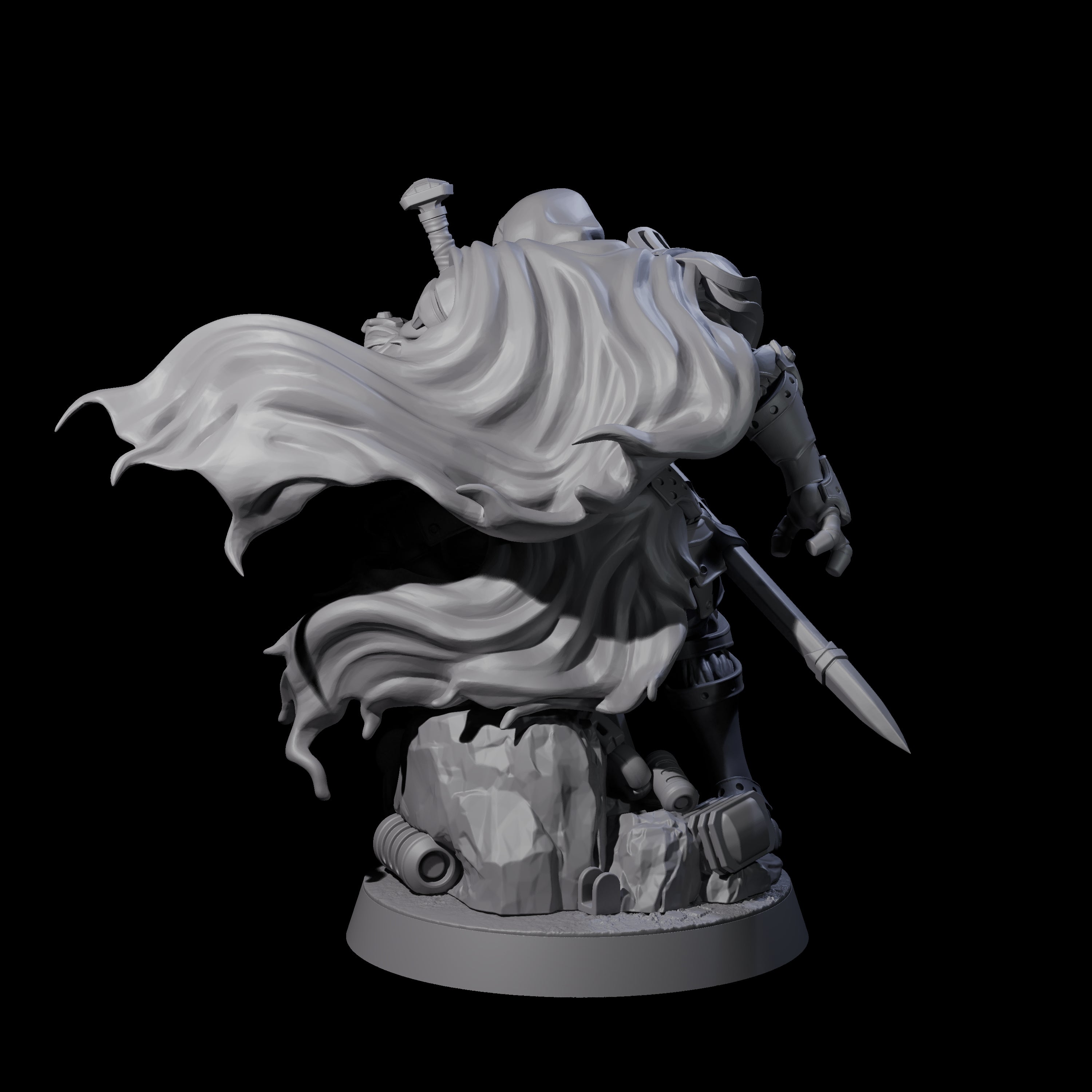 Crouching Warforged Paladin Miniature for Dungeons and Dragons, Pathfinder or other TTRPGs