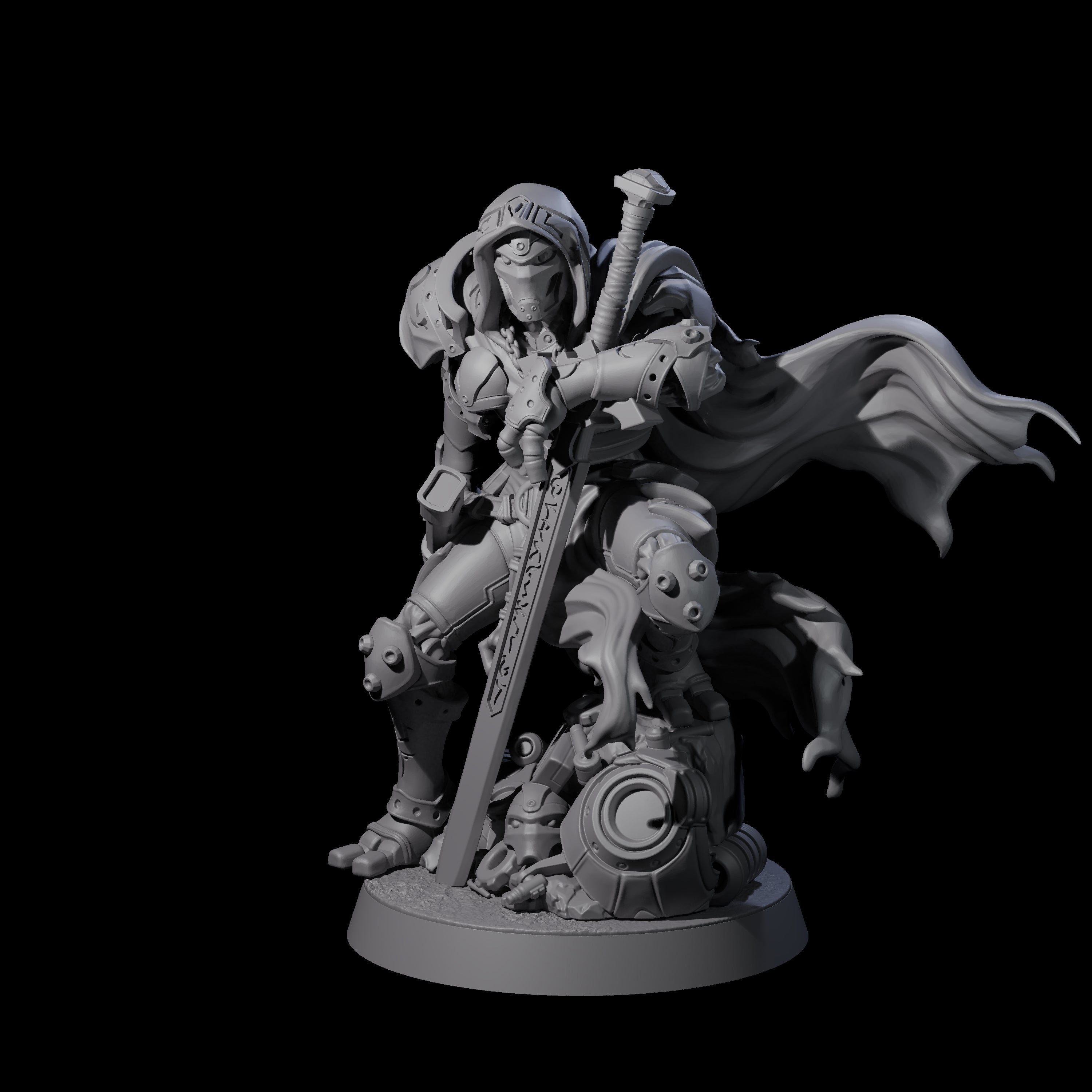 Crouching Warforged Paladin Miniature for Dungeons and Dragons, Pathfinder or other TTRPGs