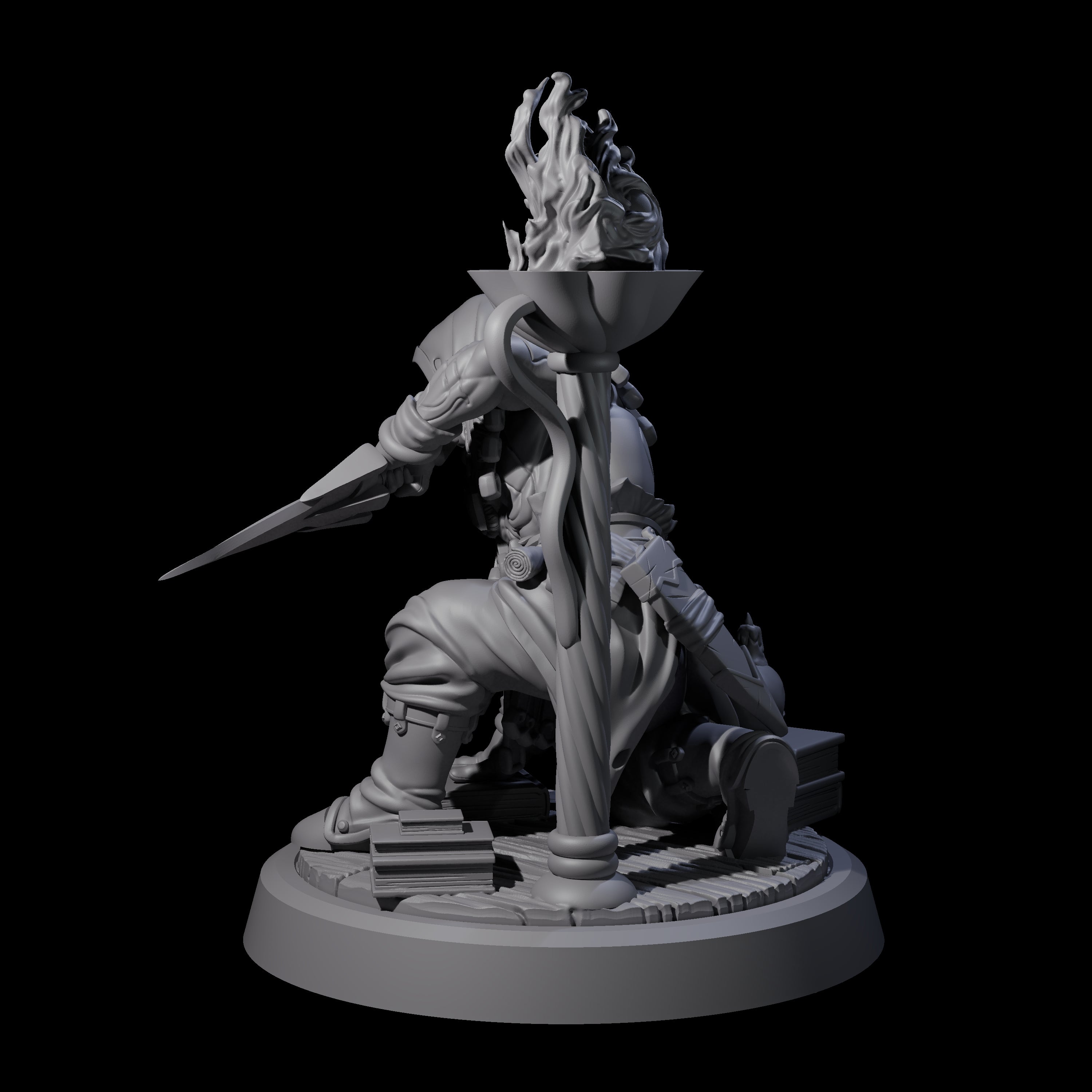 Crouching Warforged Rogue Miniature for Dungeons and Dragons, Pathfinder or other TTRPGs