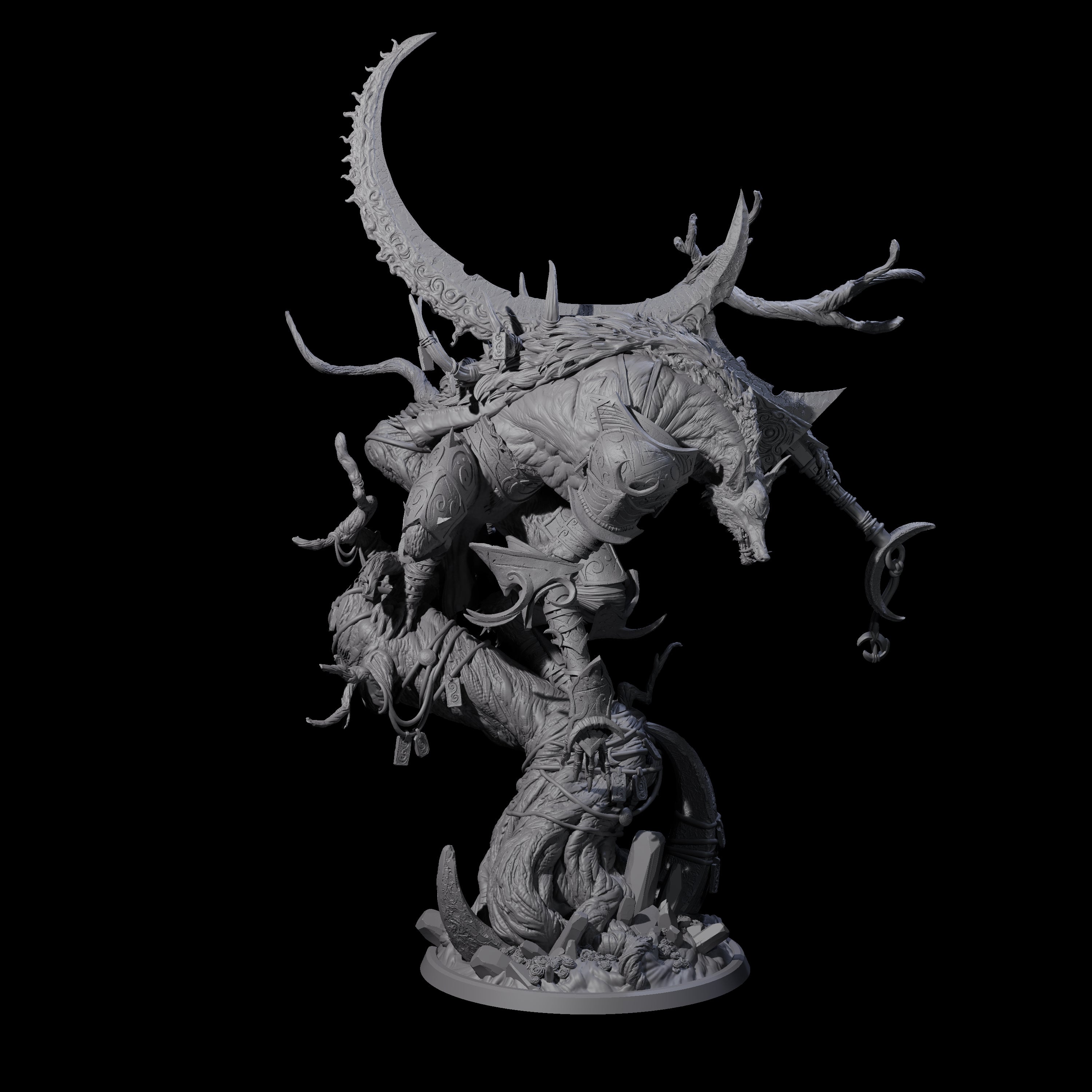 Crouching Werewolf Lord Miniature for Dungeons and Dragons, Pathfinder or other TTRPGs
