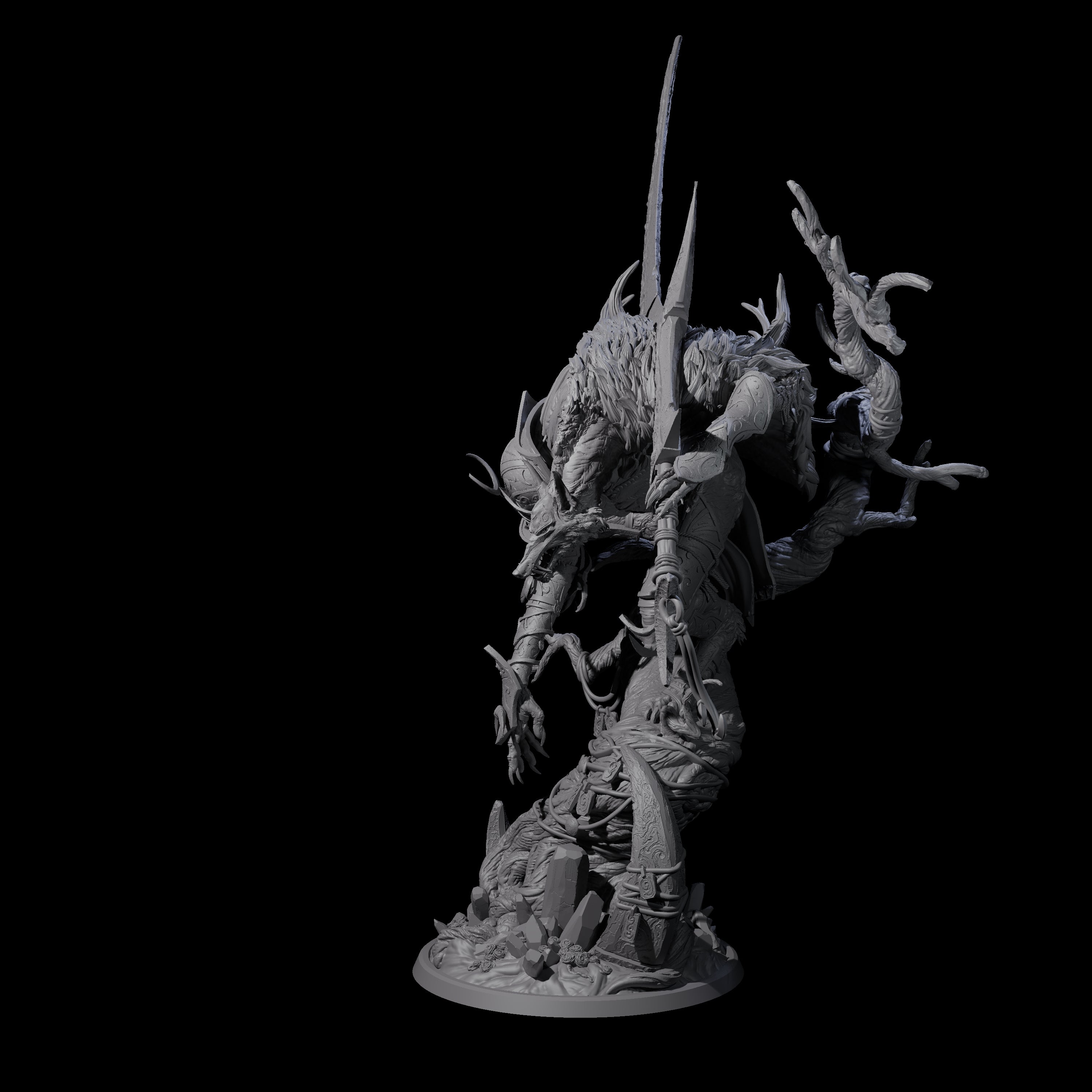 Crouching Werewolf Lord Miniature for Dungeons and Dragons, Pathfinder or other TTRPGs