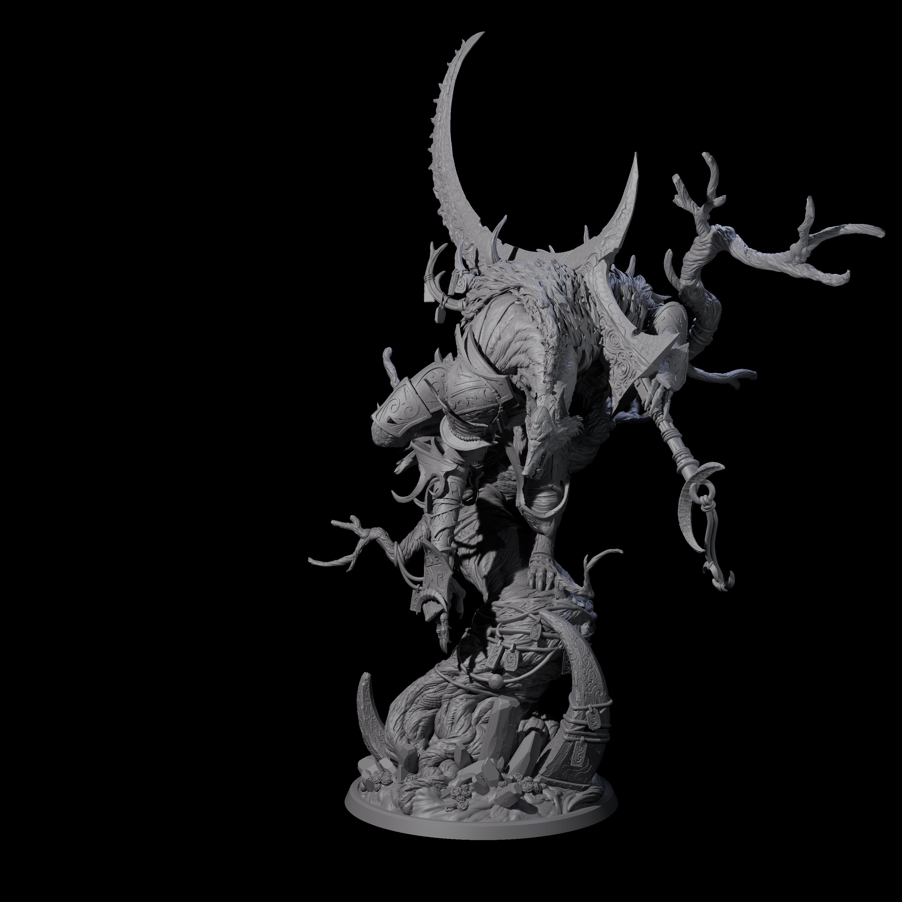 Crouching Werewolf Lord Miniature for Dungeons and Dragons, Pathfinder or other TTRPGs