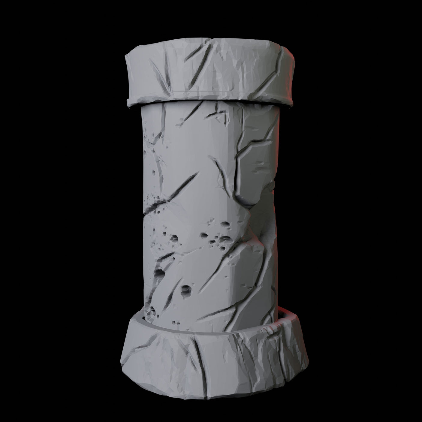 Crumbling Pillar Miniature for Dungeons and Dragons, Pathfinder or other TTRPGs