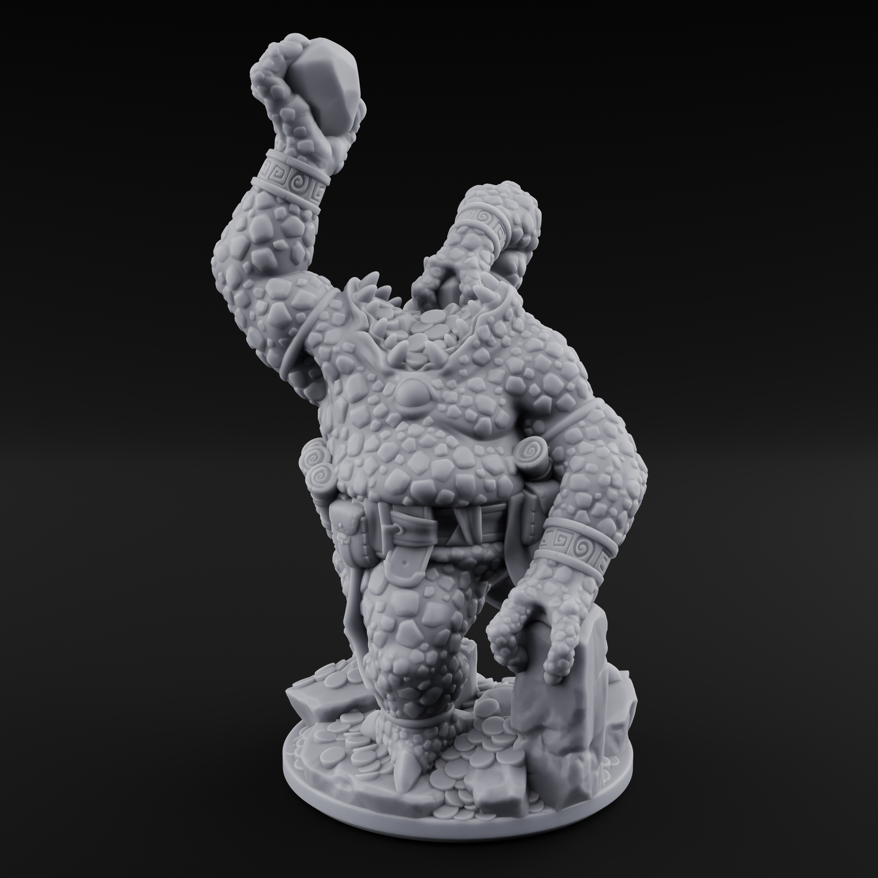 Crusty Earth Elemental Miniature for Dungeons and Dragons, Pathfinder or other TTRPGs