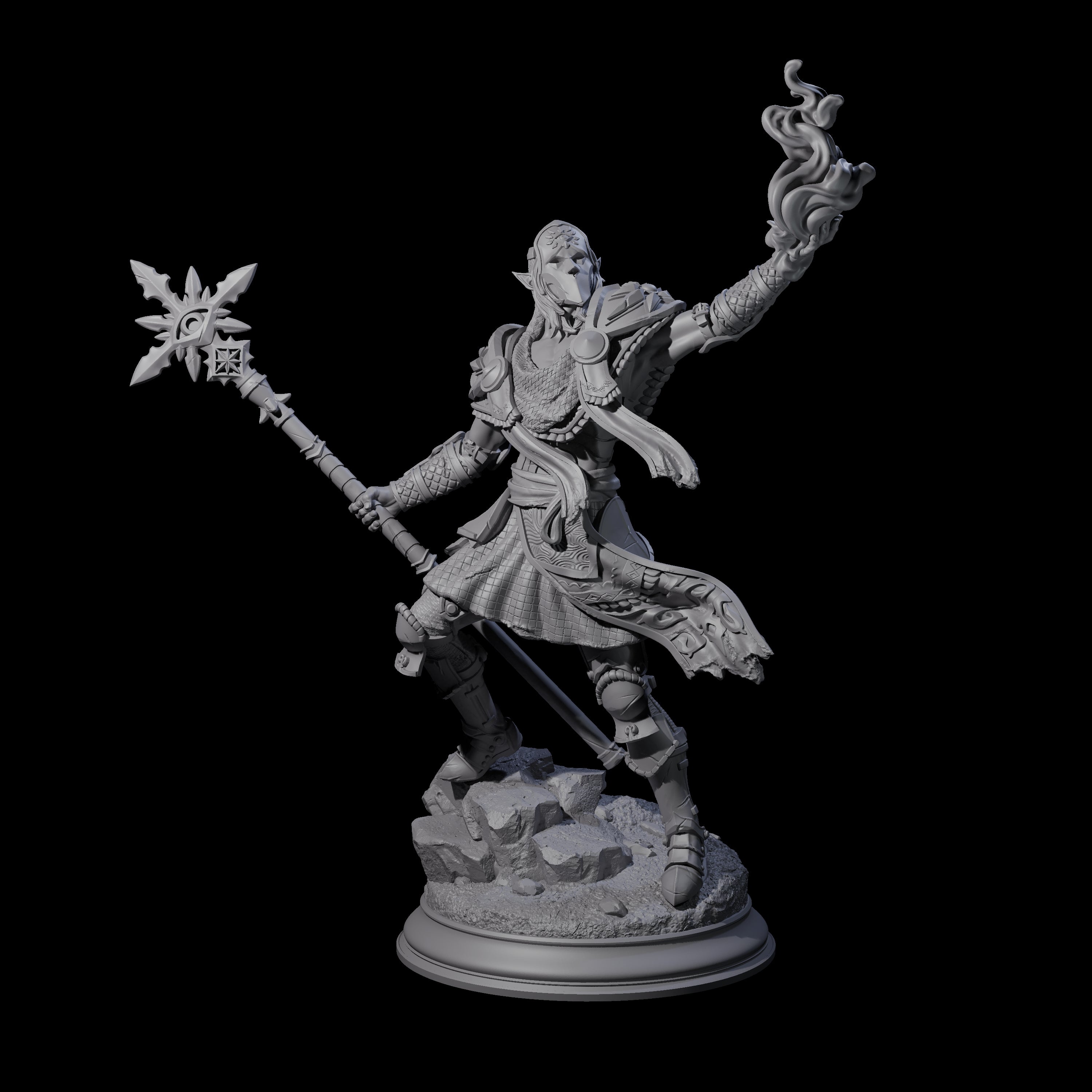 Cult Leader Elf Battlemage Miniature for Dungeons and Dragons, Pathfinder or other TTRPGs