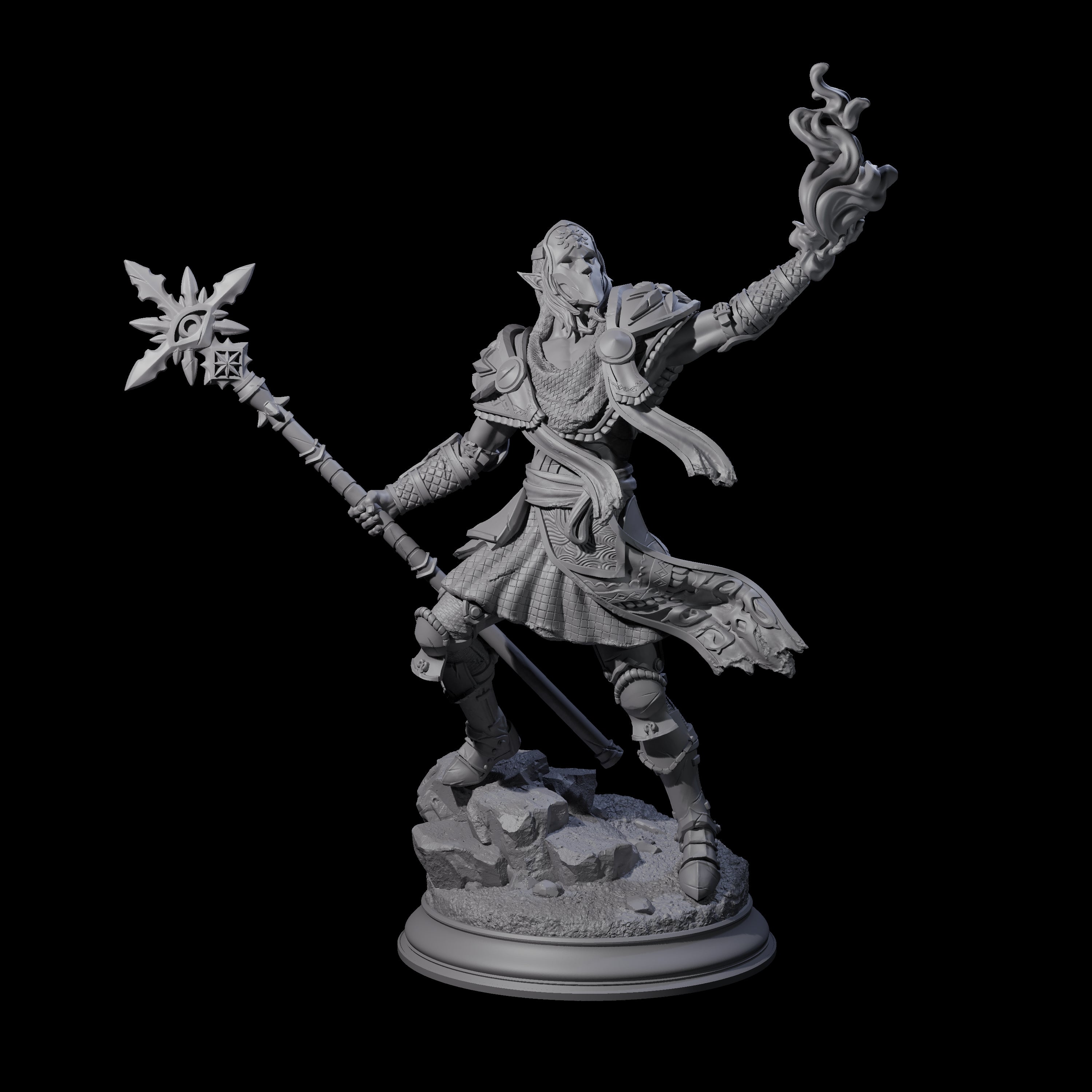 Cult Leader Elf Battlemage Miniature for Dungeons and Dragons, Pathfinder or other TTRPGs