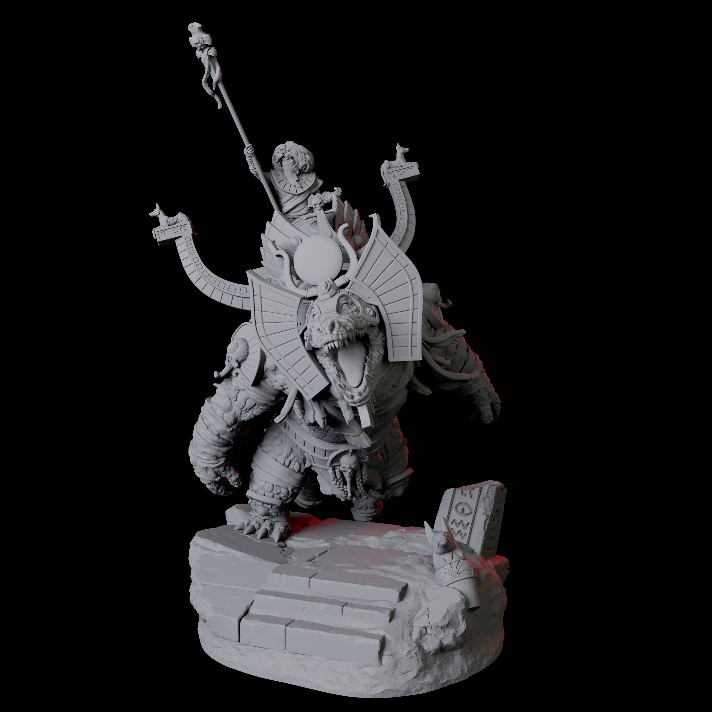 Cultist Riding Giant Crocodile A Miniature for Dungeons and Dragons, Pathfinder or other TTRPGs