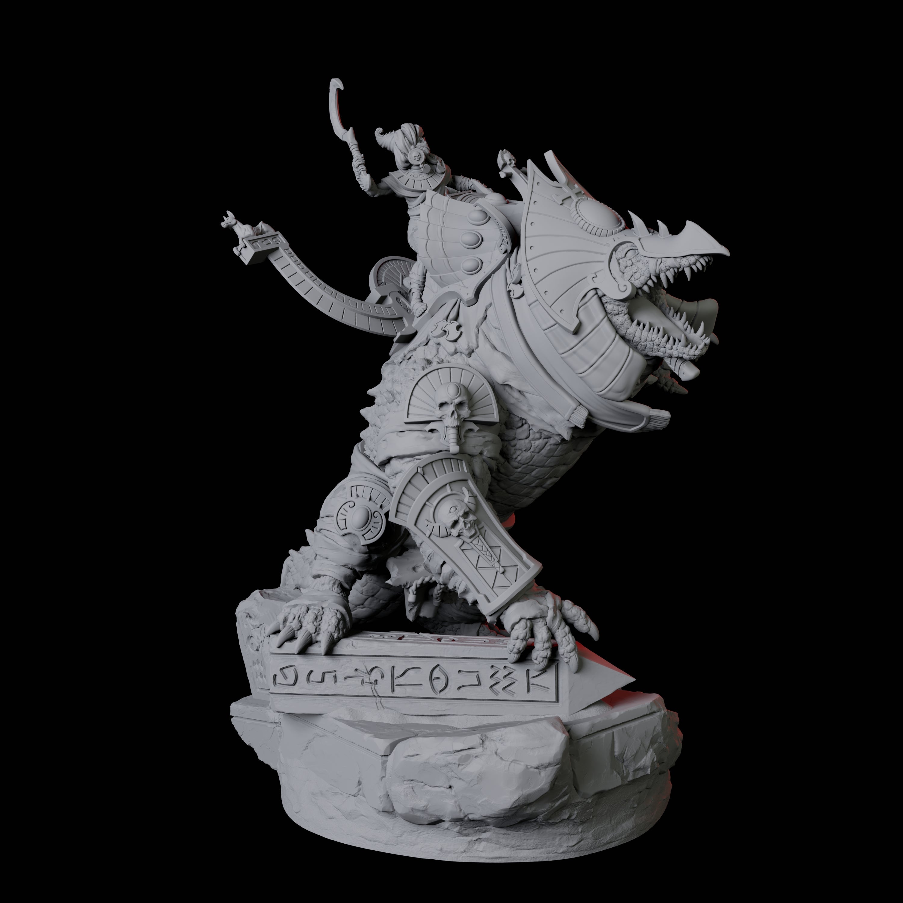 Cultist Riding Giant Crocodile B Miniature for Dungeons and Dragons, Pathfinder or other TTRPGs