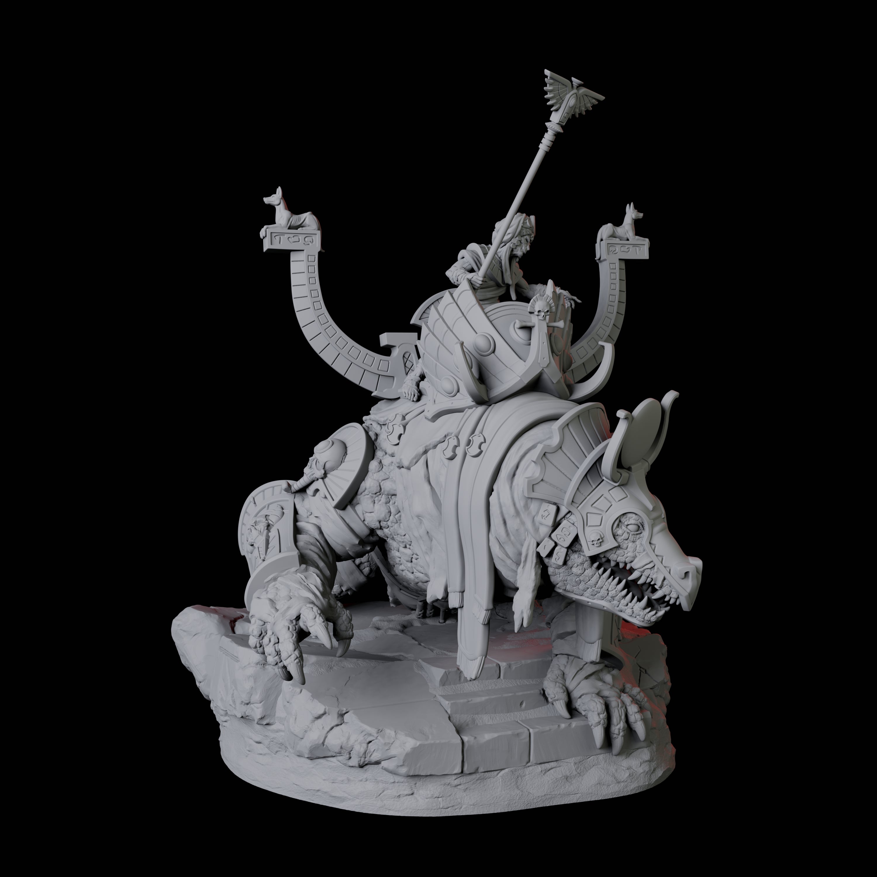 Cultist Riding Giant Crocodile C Miniature for Dungeons and Dragons, Pathfinder or other TTRPGs