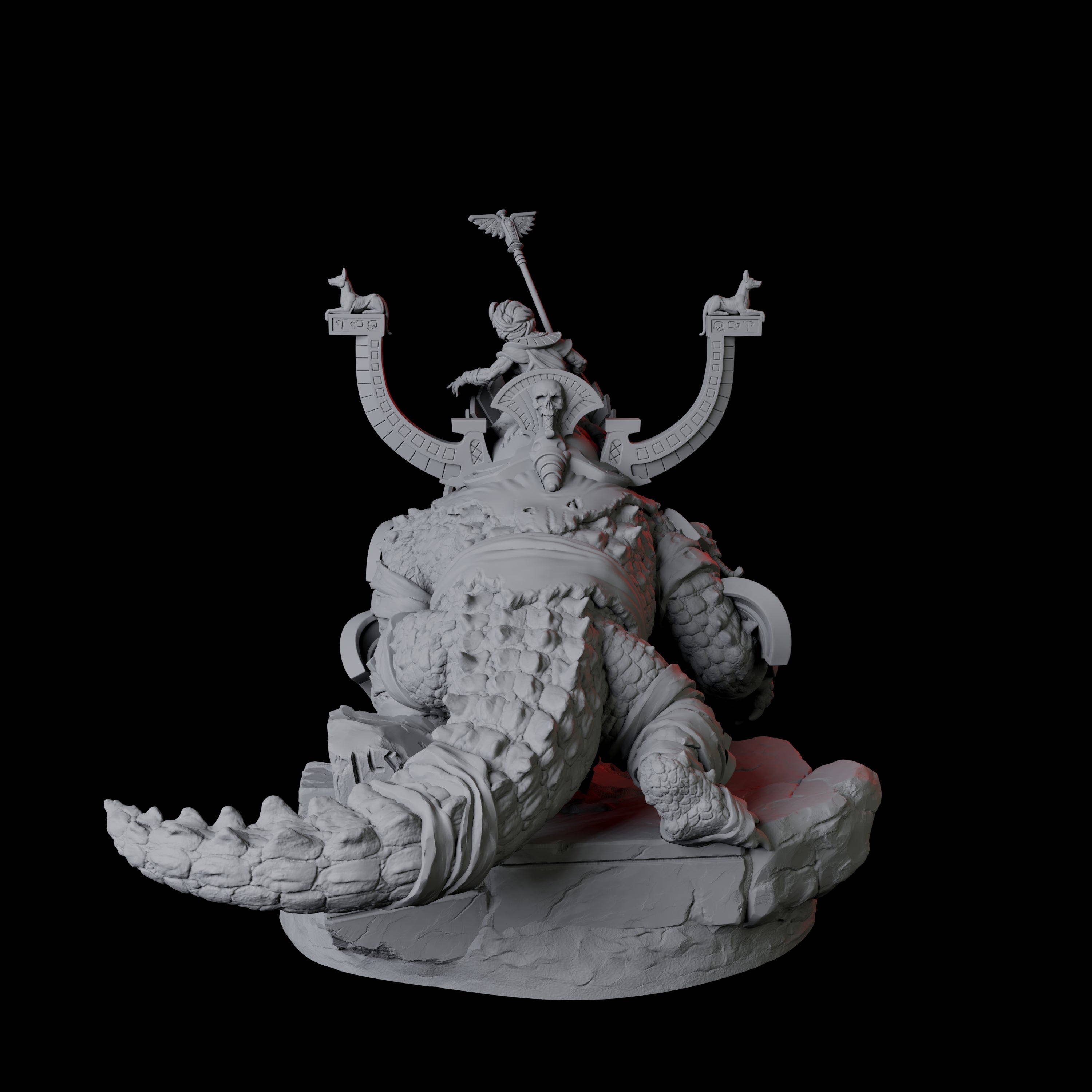 Cultist Riding Giant Crocodile C Miniature for Dungeons and Dragons, Pathfinder or other TTRPGs