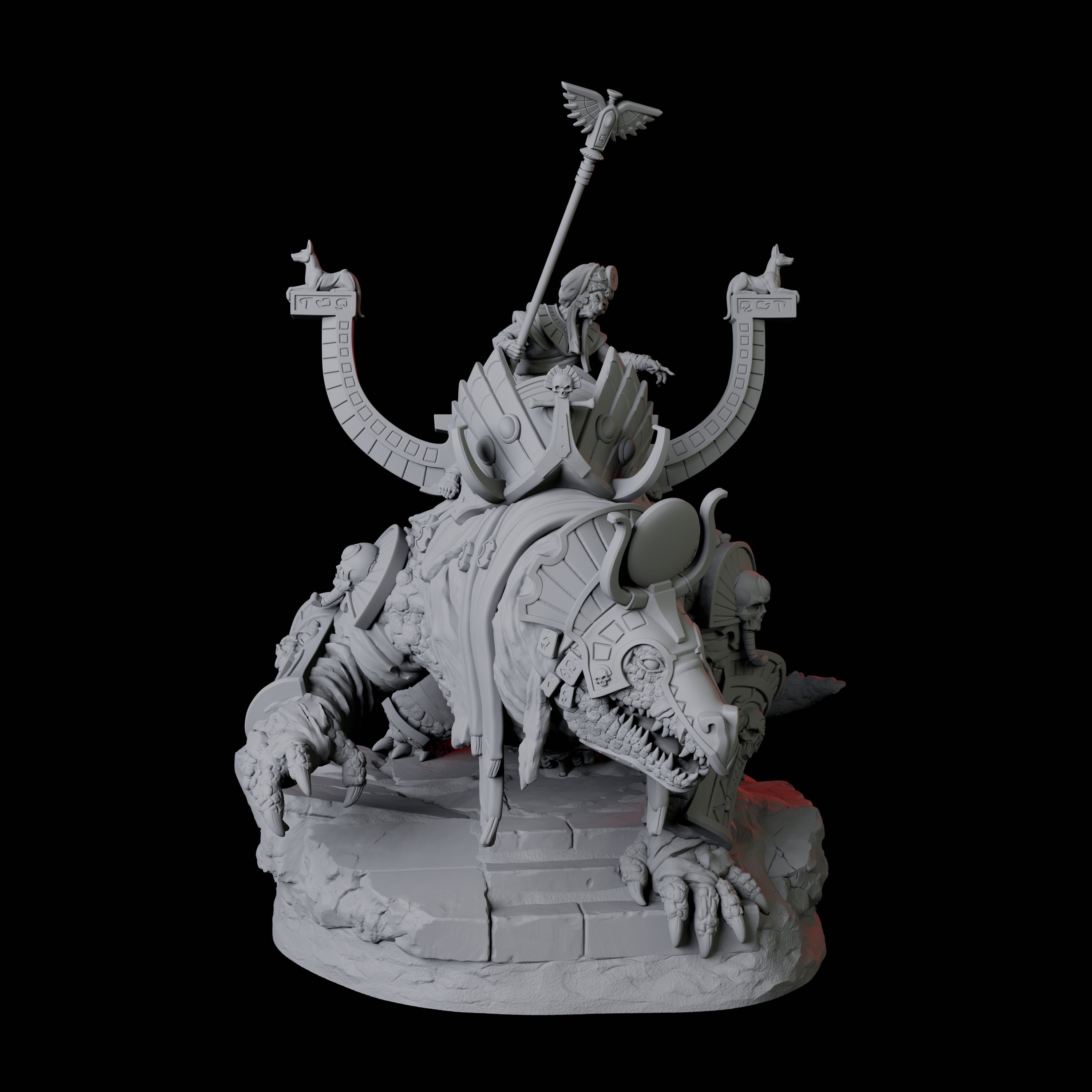 Cultist Riding Giant Crocodile C Miniature for Dungeons and Dragons, Pathfinder or other TTRPGs