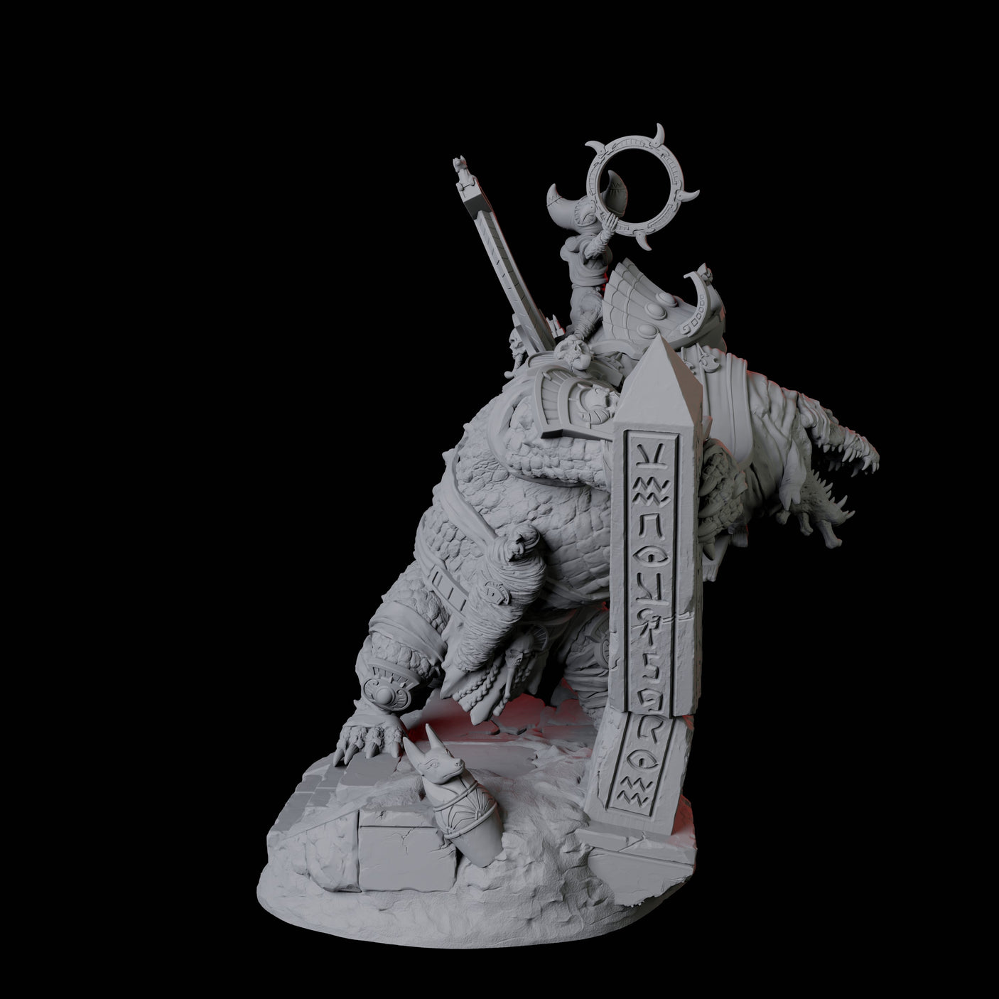 Cultist Riding Giant Crocodile D Miniature for Dungeons and Dragons, Pathfinder or other TTRPGs