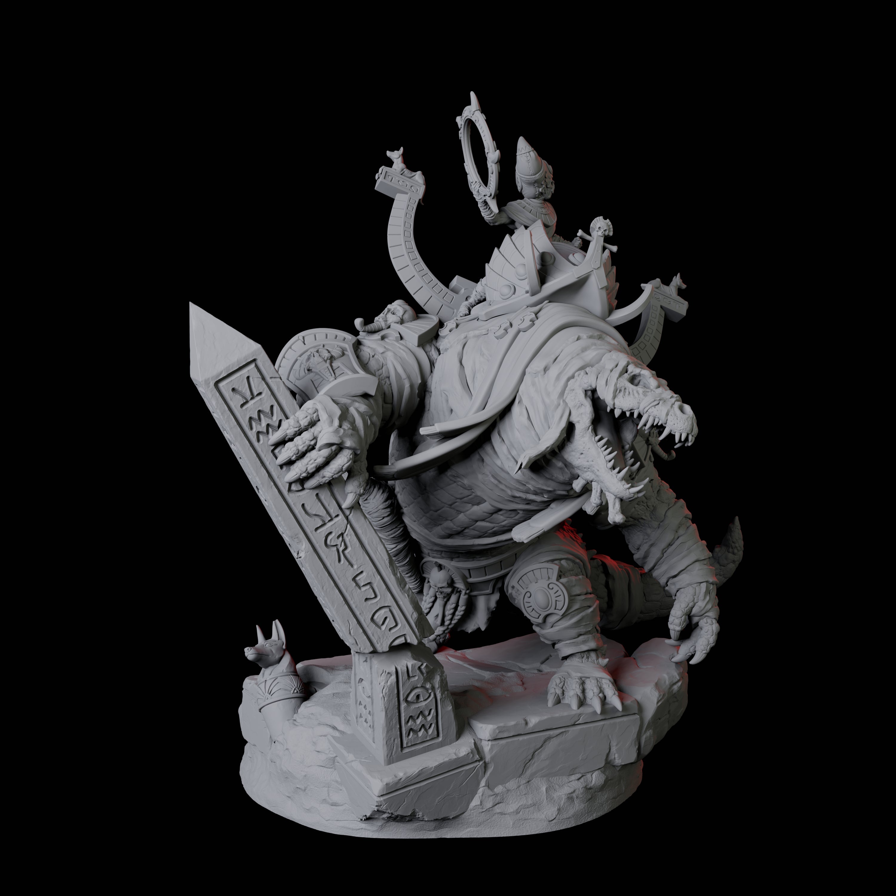 Cultist Riding Giant Crocodile D Miniature for Dungeons and Dragons, Pathfinder or other TTRPGs