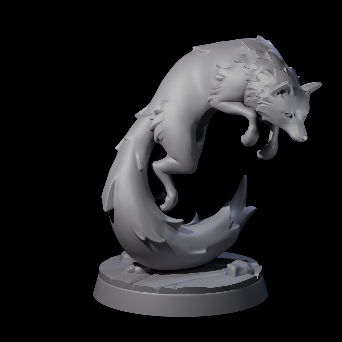 Cunning Arctic Fox Companion A Miniature for Dungeons and Dragons, Pathfinder or other TTRPGs